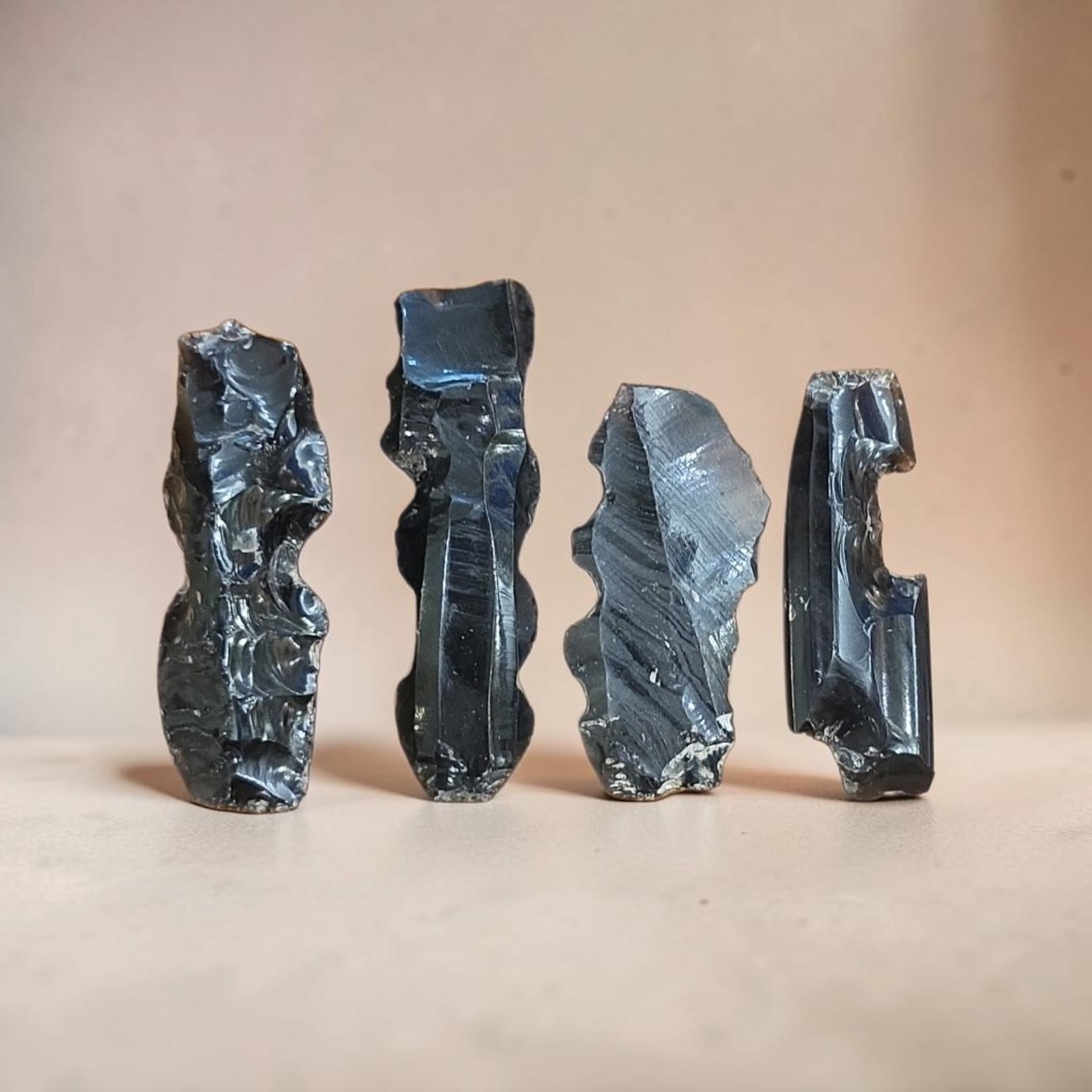 Pre-Columbian Mayan Obsidian Core Blades: 3.5" x .5" Pre-Columbian Mayan Obsidian Core Blades, Mesoamerica, 300-800 C.E.
