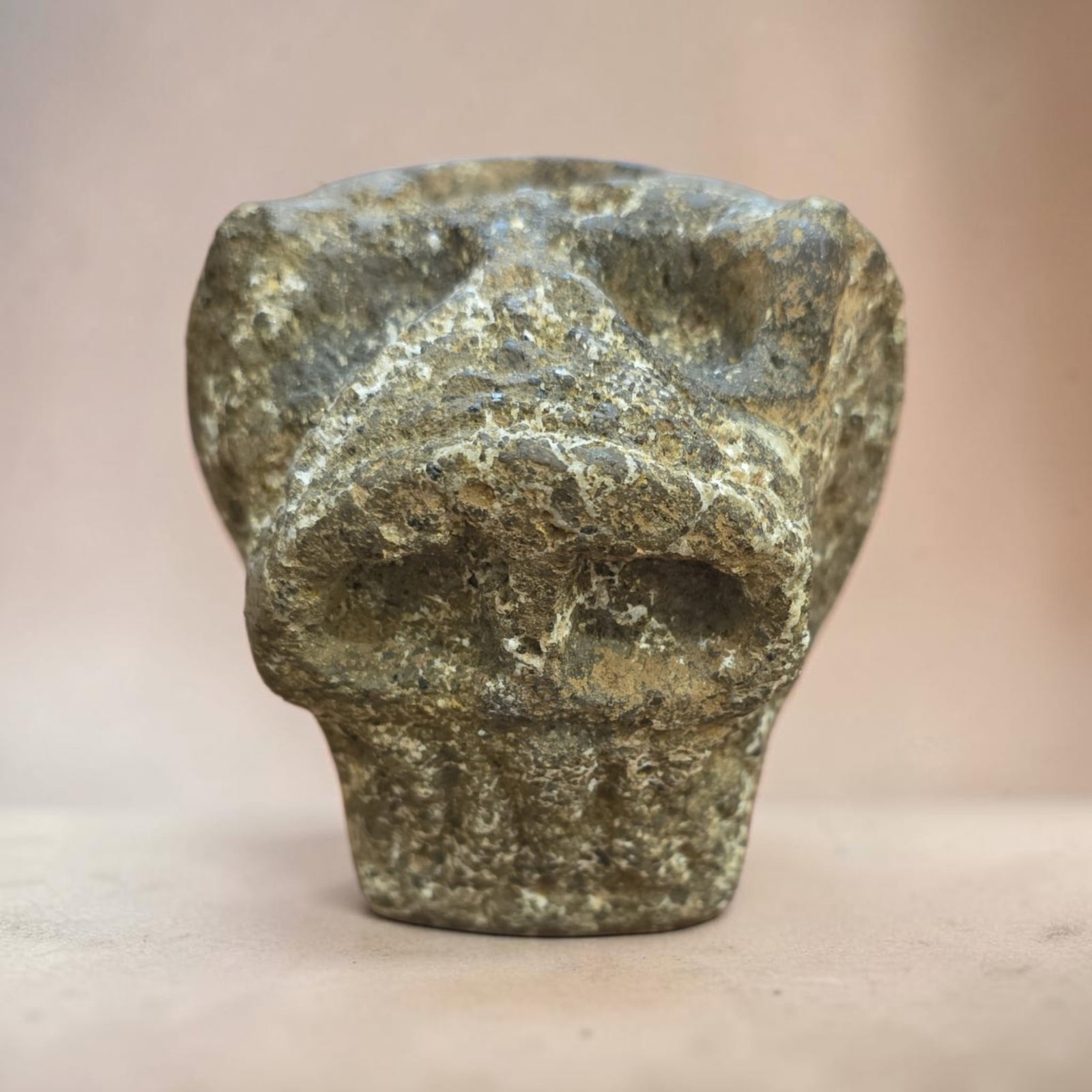 Pre-Columbian Feline Stone Head, Costa Rica (1 of 5)