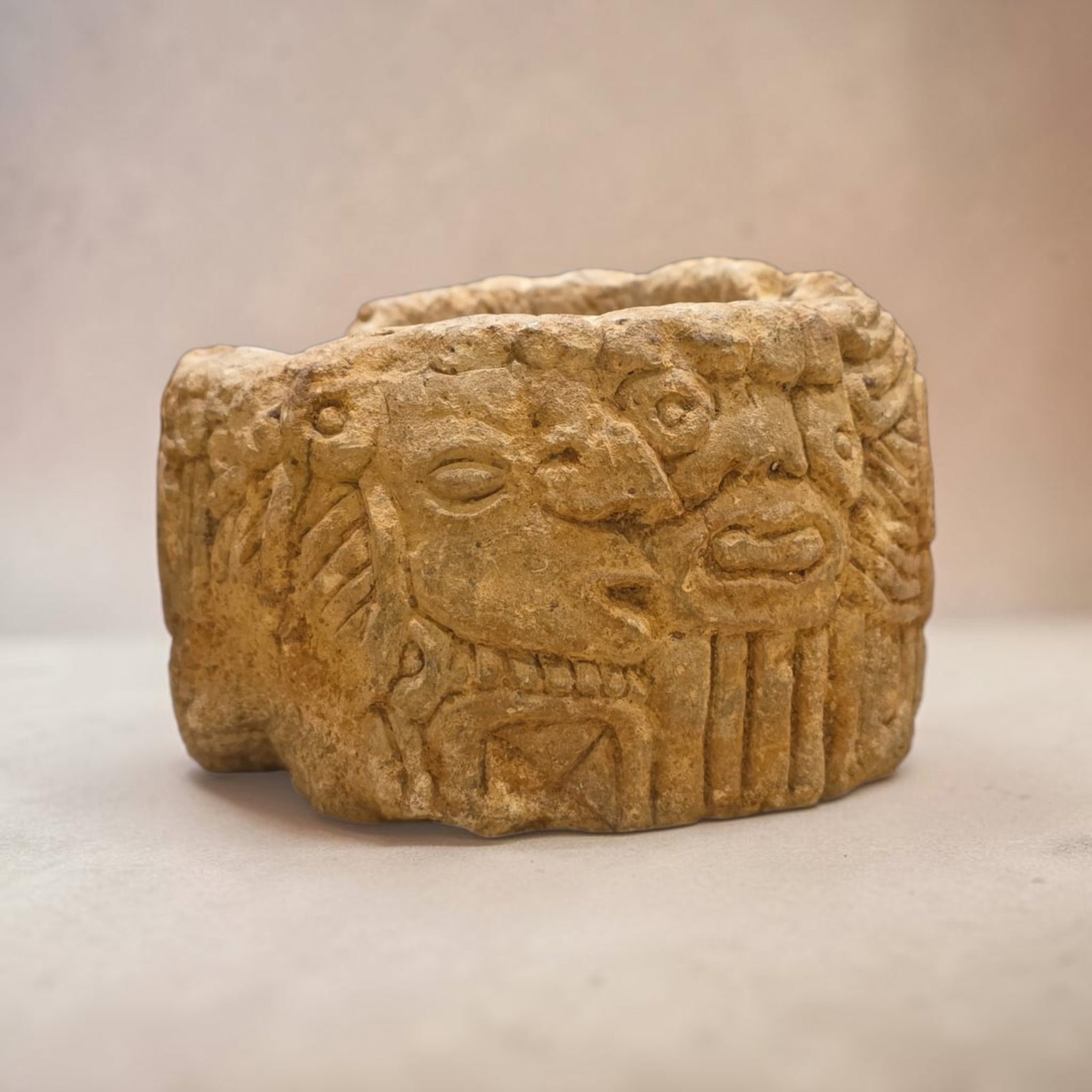 Pre-Columbian Classic Period Stone Relief Vessel (1 of 5)