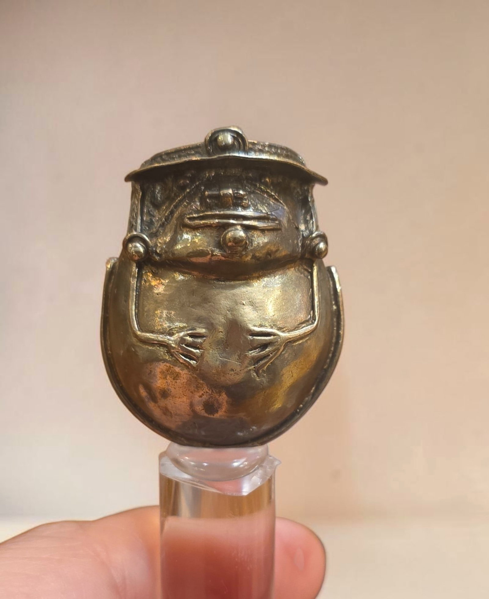 Pre-Columbian Tairona Figural Bell Pendant, Tumbaga (1 of 6)