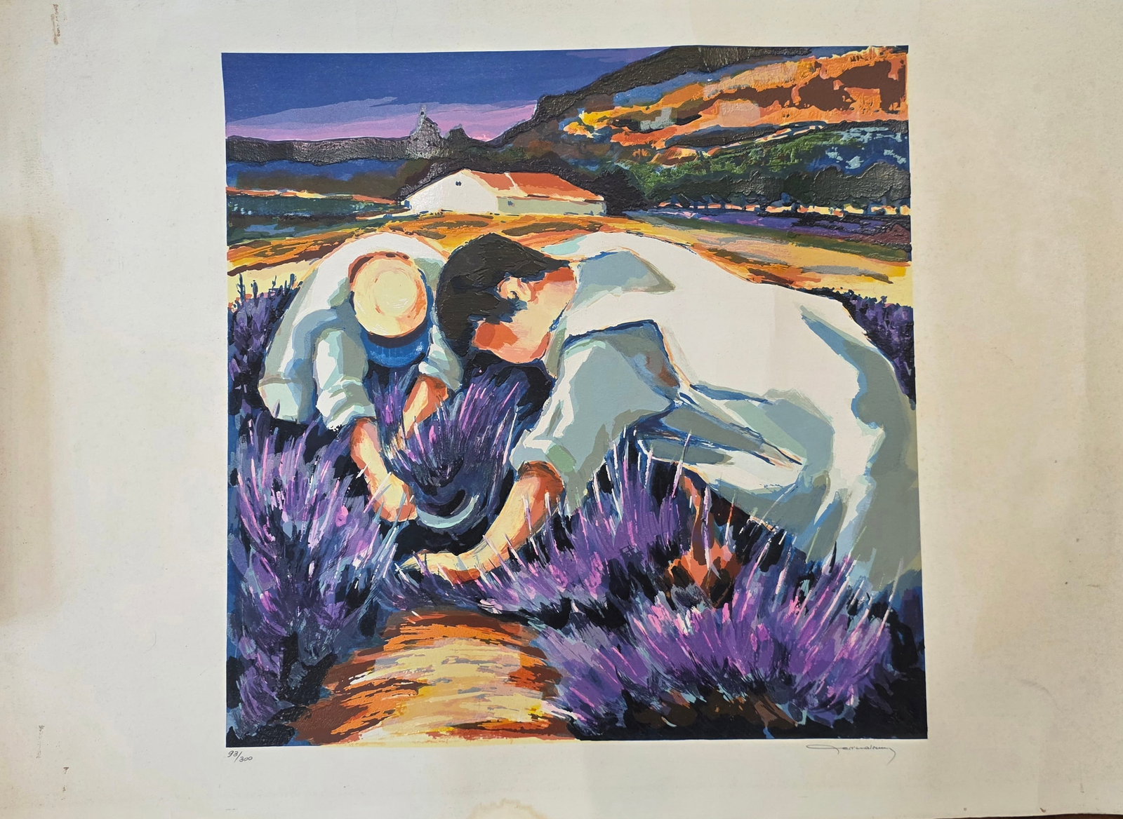 Serigraph by Bruno Perino, "Workers in the Field": 22" x 22" Serigraph by Bruno Perino, "Workers in the Field", Signed and Numbered, 93/300