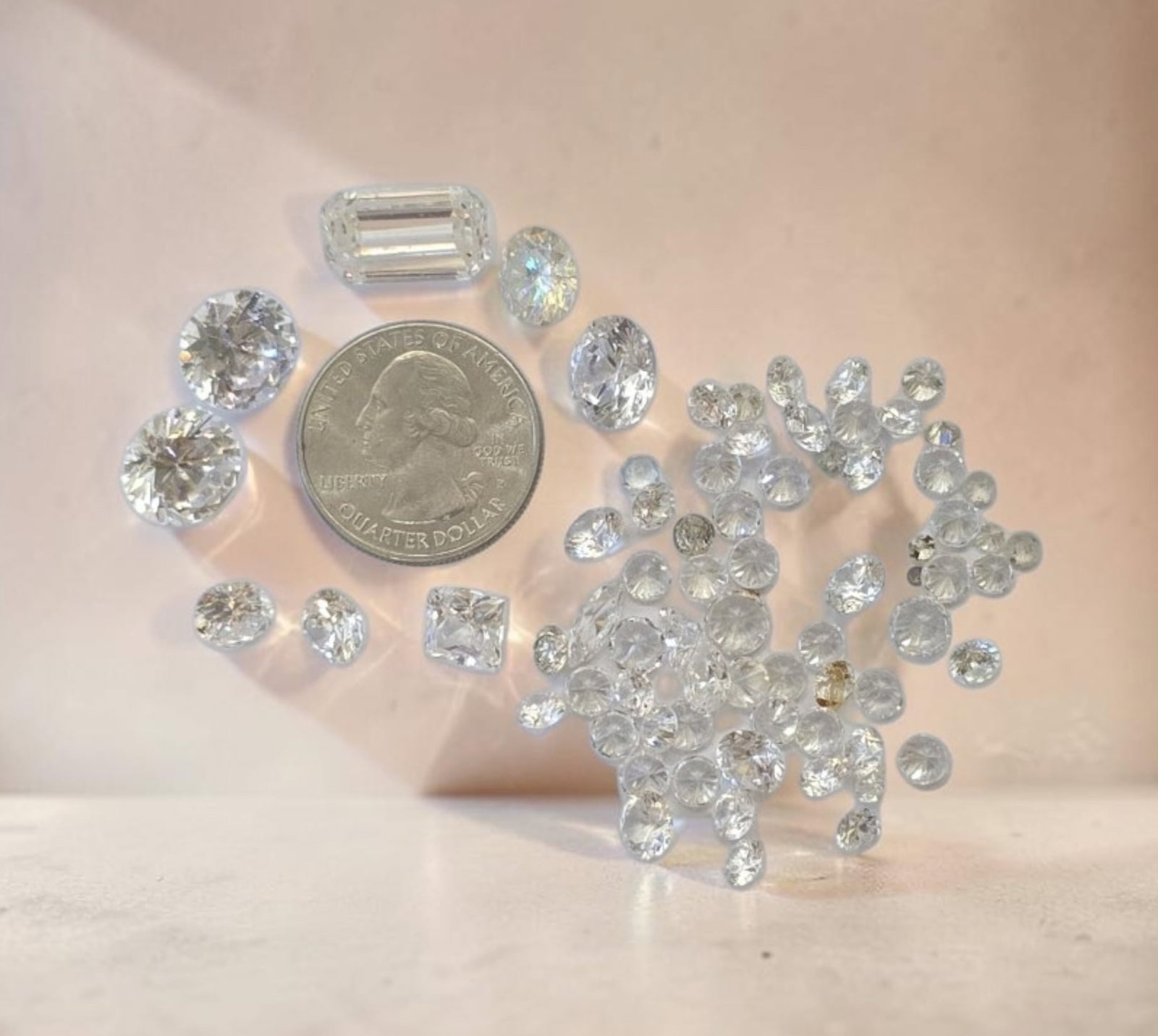 Large Assortment of Faceted Cut Stones (1 of 2)