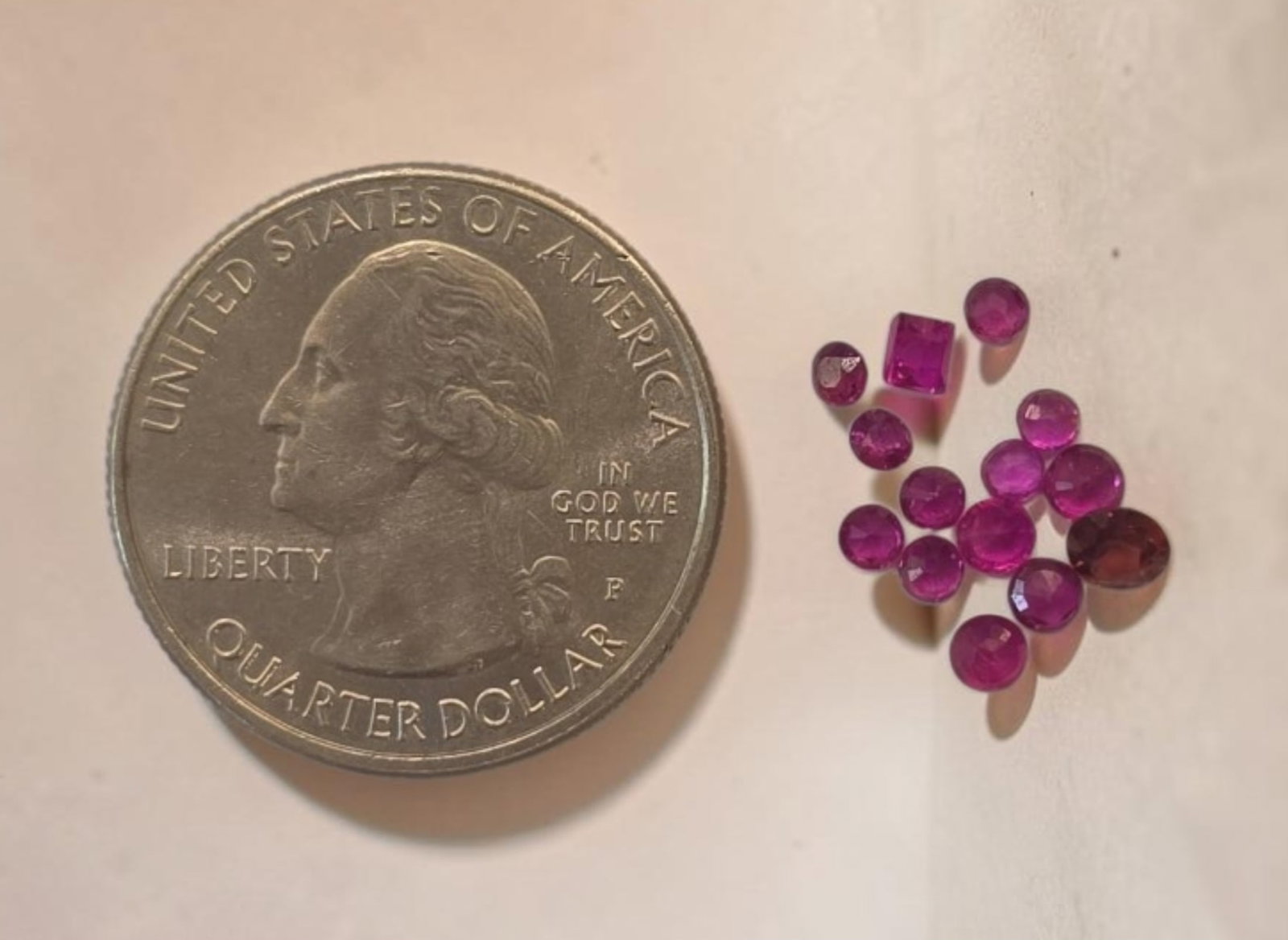 Assortment of Loose Faceted Rubies: 1" x 1" Bag Collection of loose, faceted and smooth-cut Red Ruby gemstones, From South Florida Estate, Not Tested or Verified