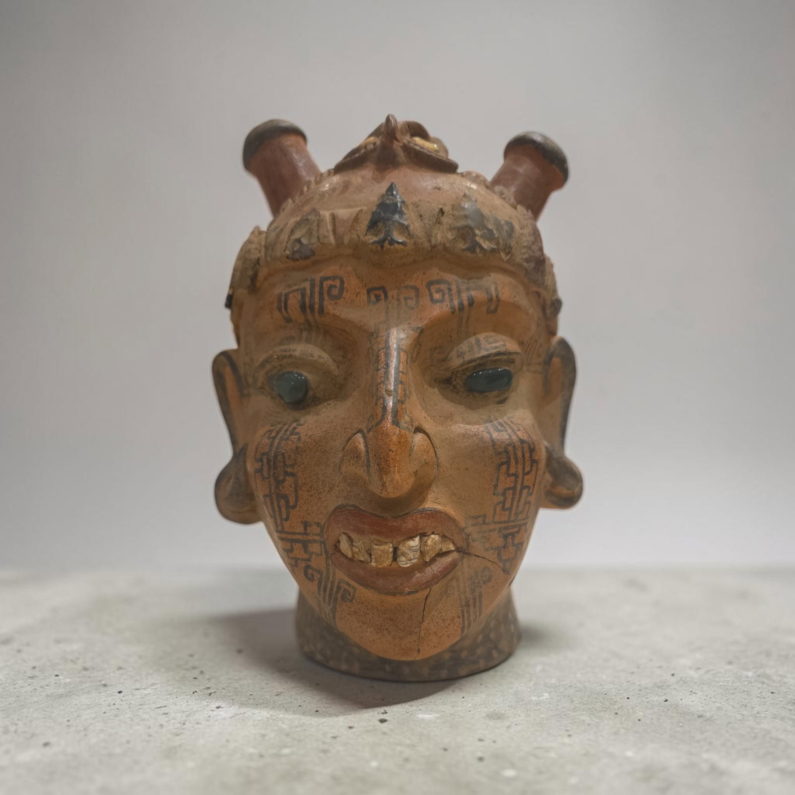 Pre-Columbian Style Ceramic Polychrome Figure, Quimbaya Culture (1 of 6)