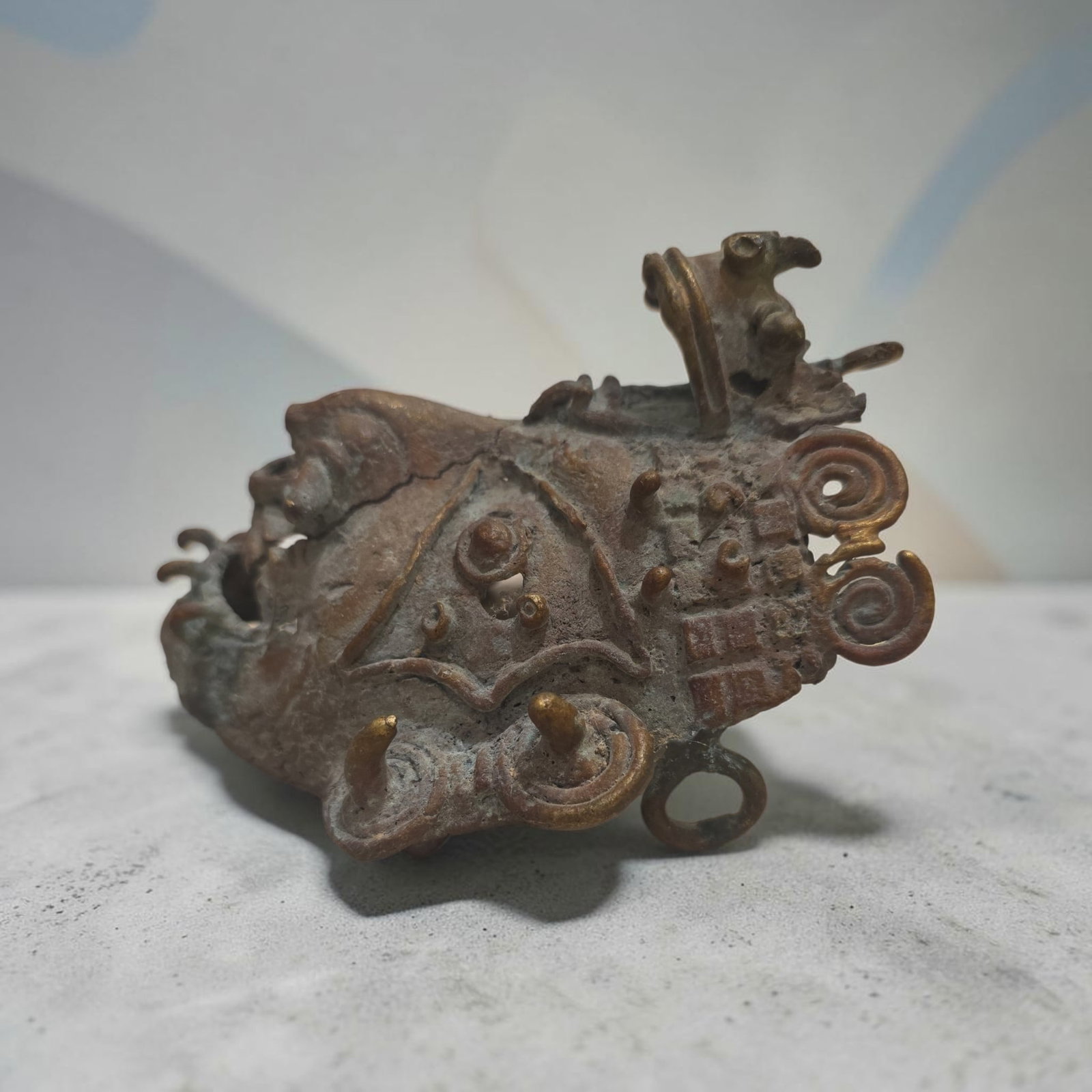 Pre-Columbian Style Tumbaga Funeray Mask: Pre-Columbian Style Tumbaga Funeray Mask