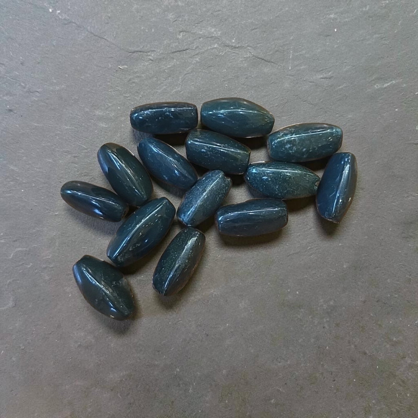 Pre-Columbian Style Blue Jadeite Jade Triangle Tubular Beads, Guatemala: .75" x .5", Pre-Columbian Style Blue Jadeite Jade Triangular Tubular Beads, Translucent Jadeite Blue Jade, High Polish, Motagua River Valley Guatemala