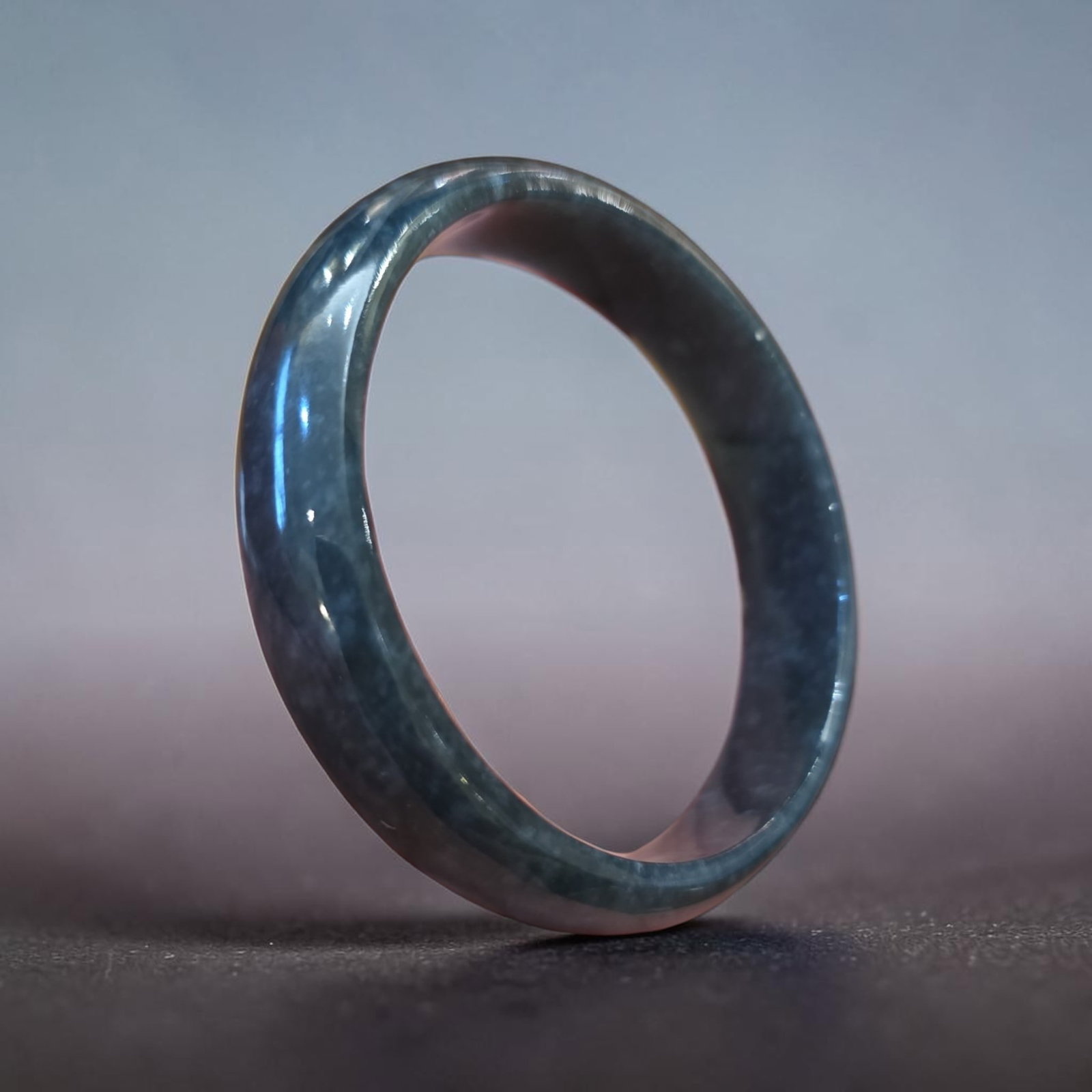 Blue jadeite Jade Bangle Bracelet, Guatemala (1 of 3)