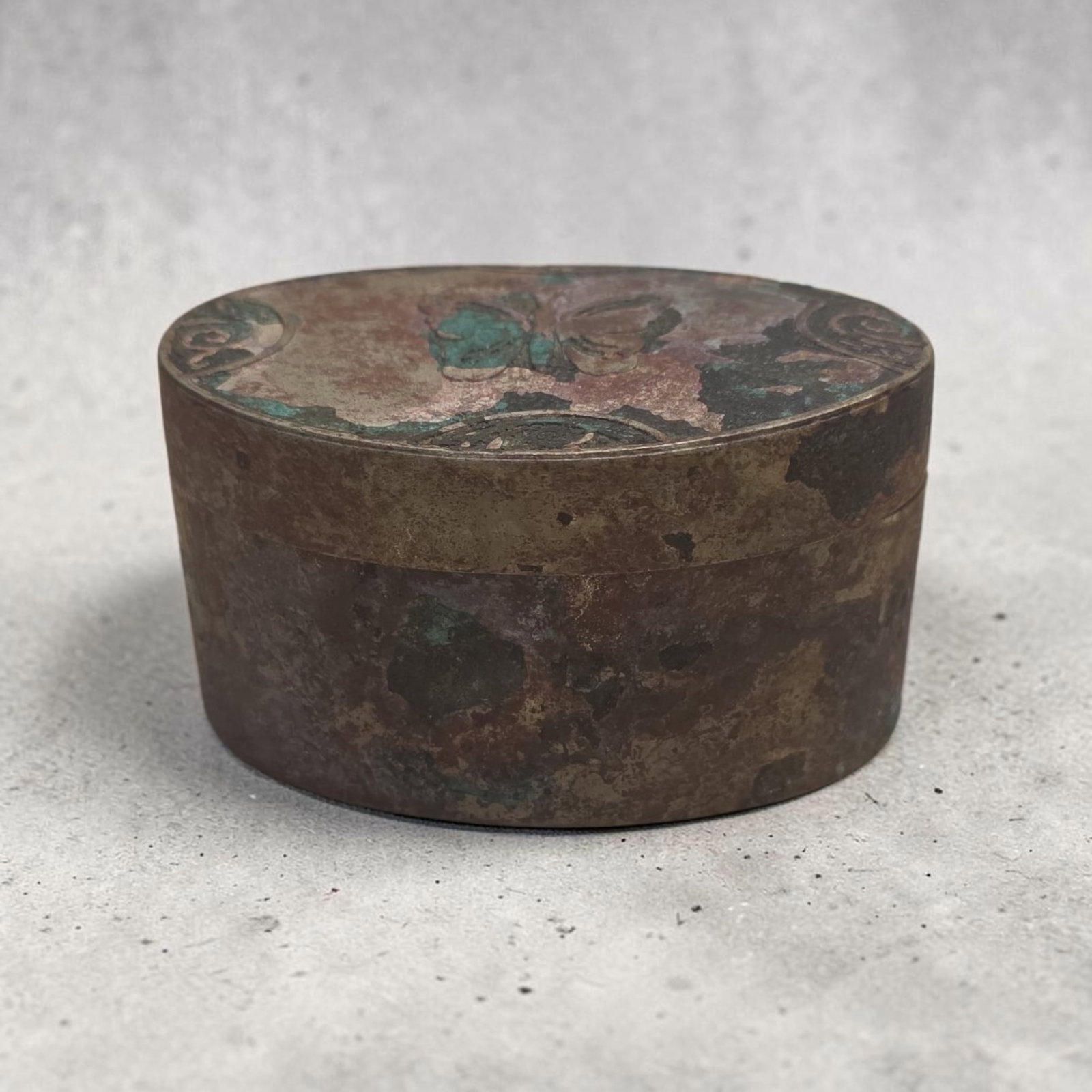 Antique Marine Salvage Silver Butterfly Canister Box (1 of 5)