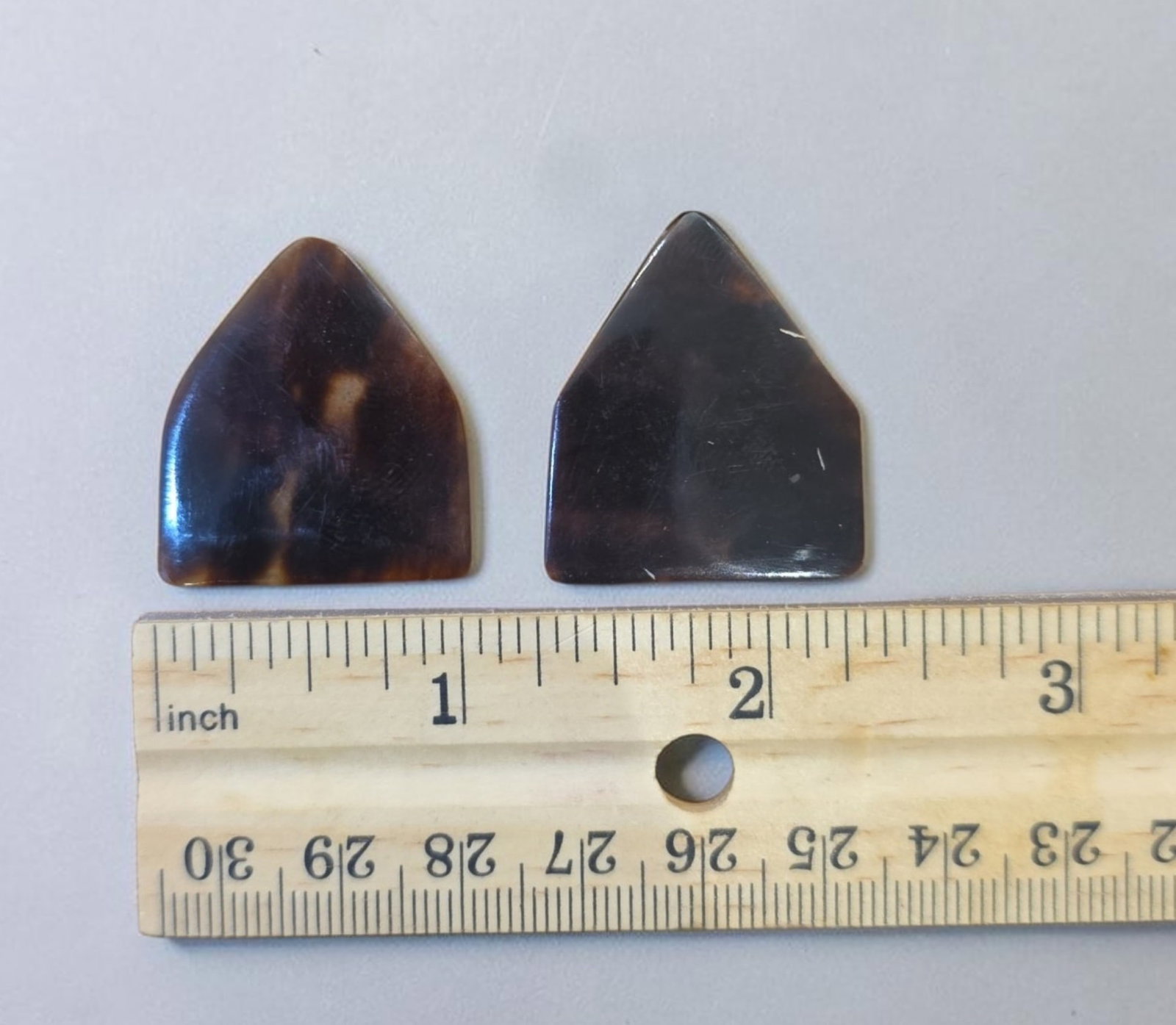 Victorian Tortoise Guitar Pics, Pair of 2: 1" x 1", Victorian Tortoise Guitar Pics, Pair of 2