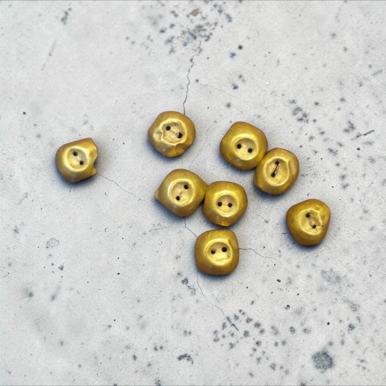 Pre-Columbian Gold Spacer Beads, Tairona Culture Colombia: .25" Each, Pre-Columbian Gold Spacer Beads, Tairona Culture Colombia, Gold Spacer Beads, Very Delicate, Tairona Culture Colombia 800-1200 C.E.