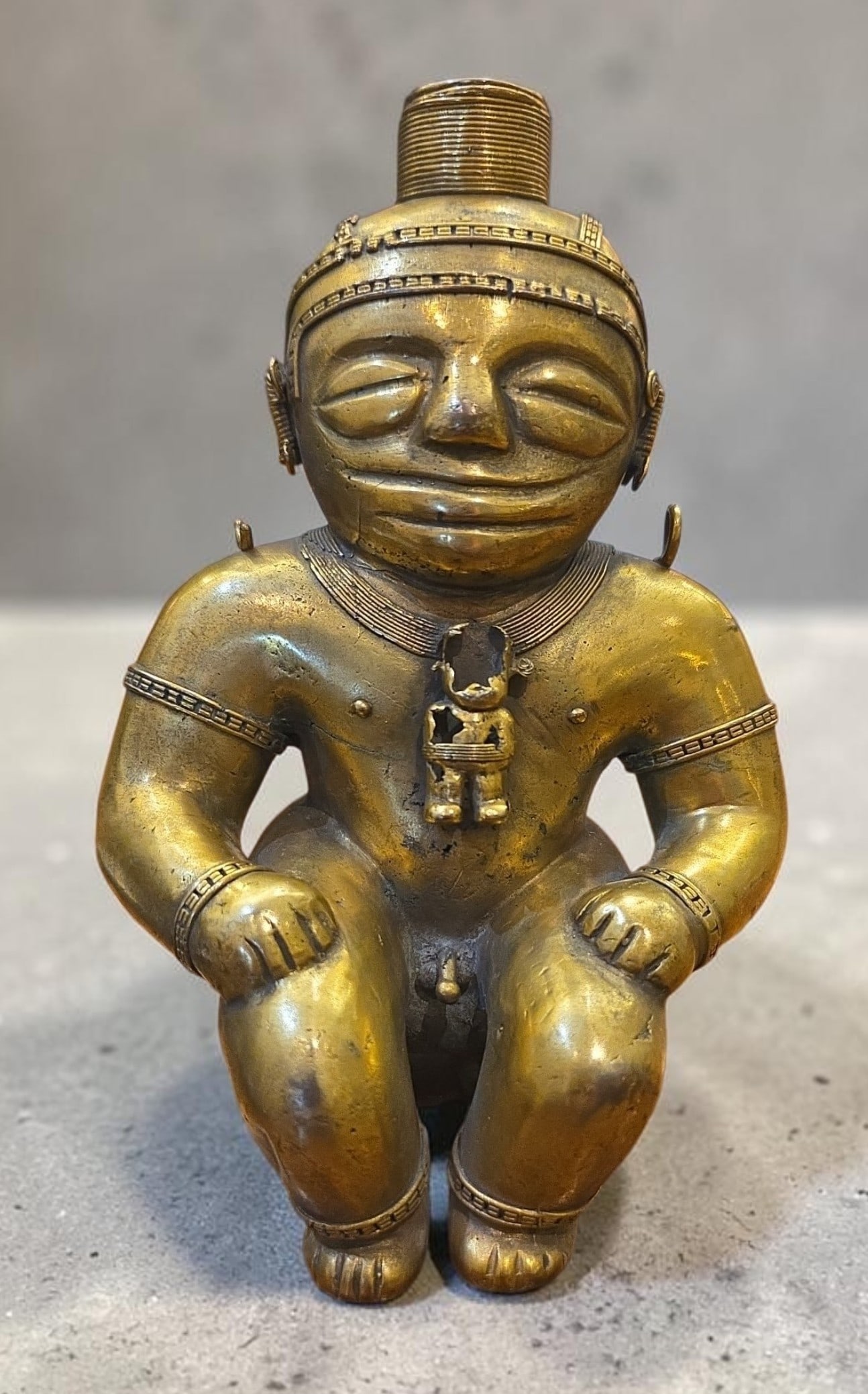 Pre-Columbian Tumbaga Seated Shaman Figure (1 of 5)