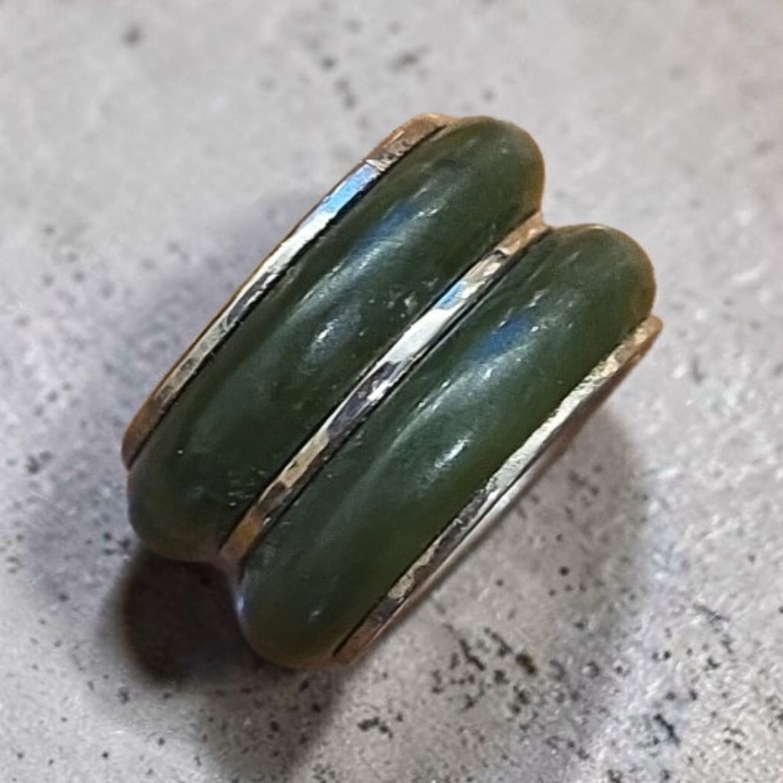 Jade and Silver Ring, Mid-Century - 2