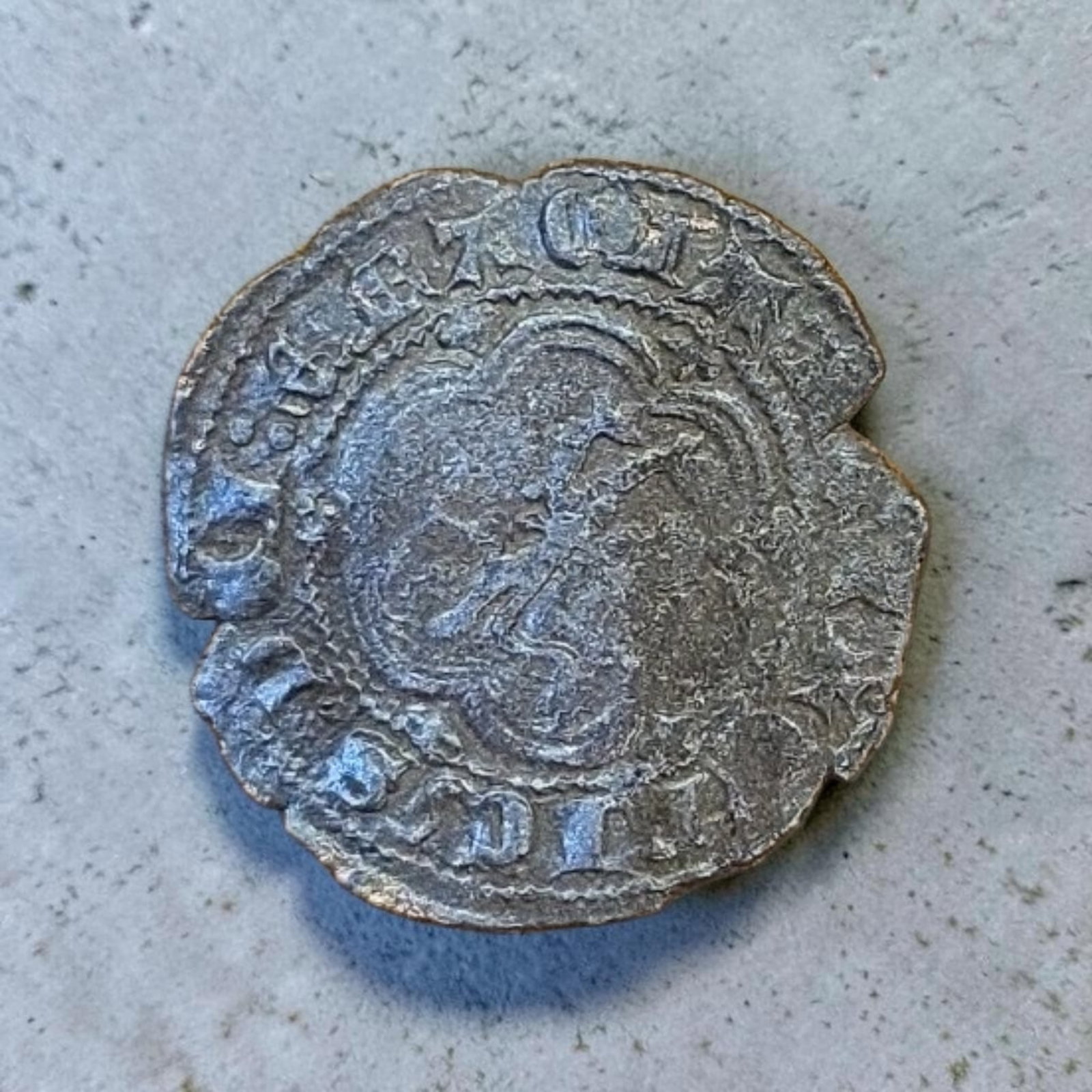 16th Century King John II Cob Coin Silver Billon Spanish Treasure: 1", King John II Cob Coin Silver Billon Spanish Treasure, 16th Century , 2 Grams