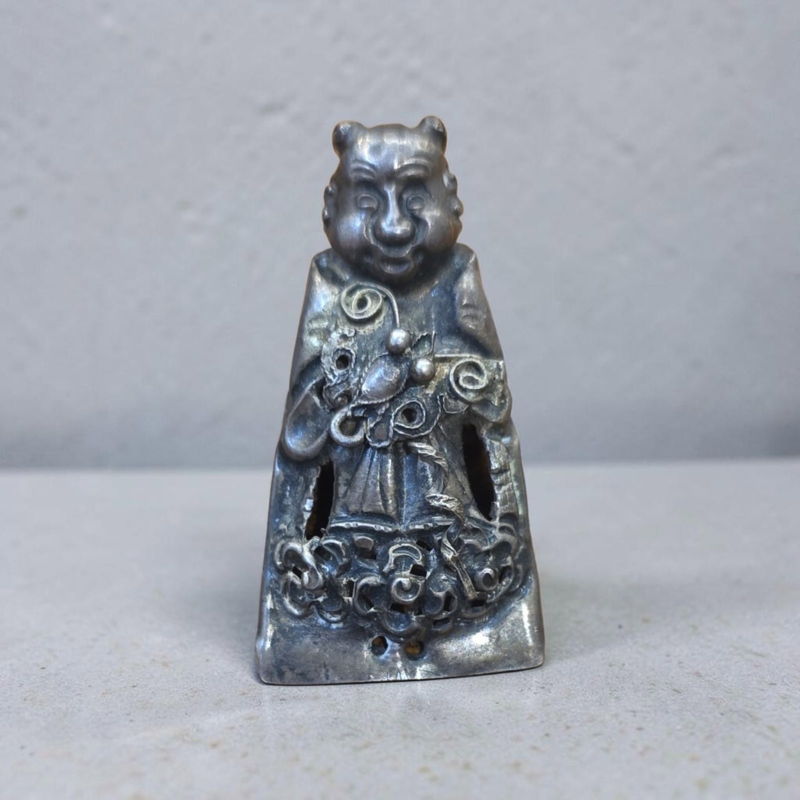 Antique Chinese Silver Hat Ornament, Immortal Figure (1 of 2)