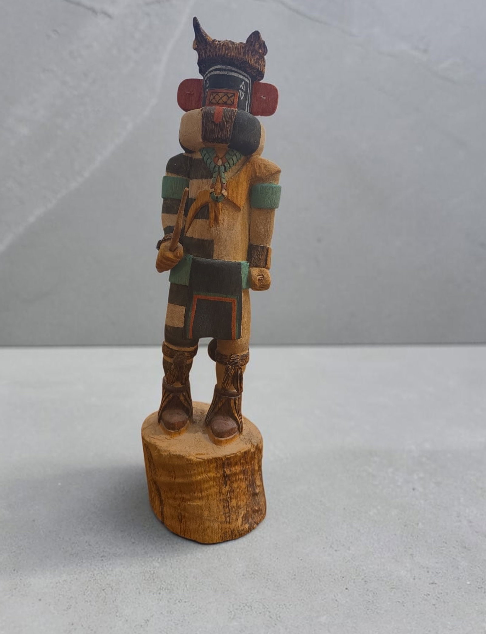 Mid-Century Hopi Kachina Doll: 2.75" x 10.75", Mid-Century Hopi Kachina Doll, Cottonwood Root, Hand Painted, Spiritual Ancestor Hopi Carving