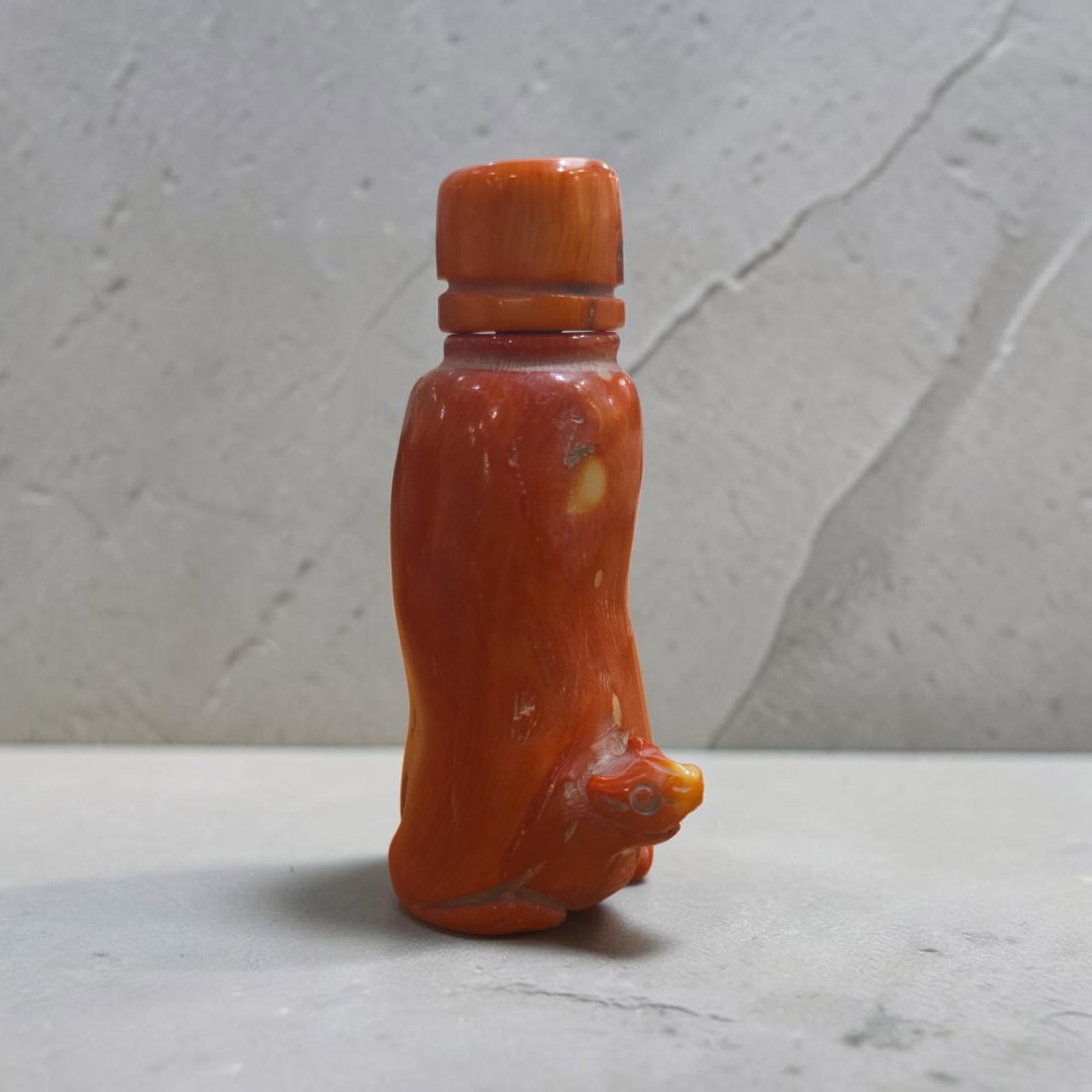 Antique Natural Red Coral Snuff Bottle (1 of 3)