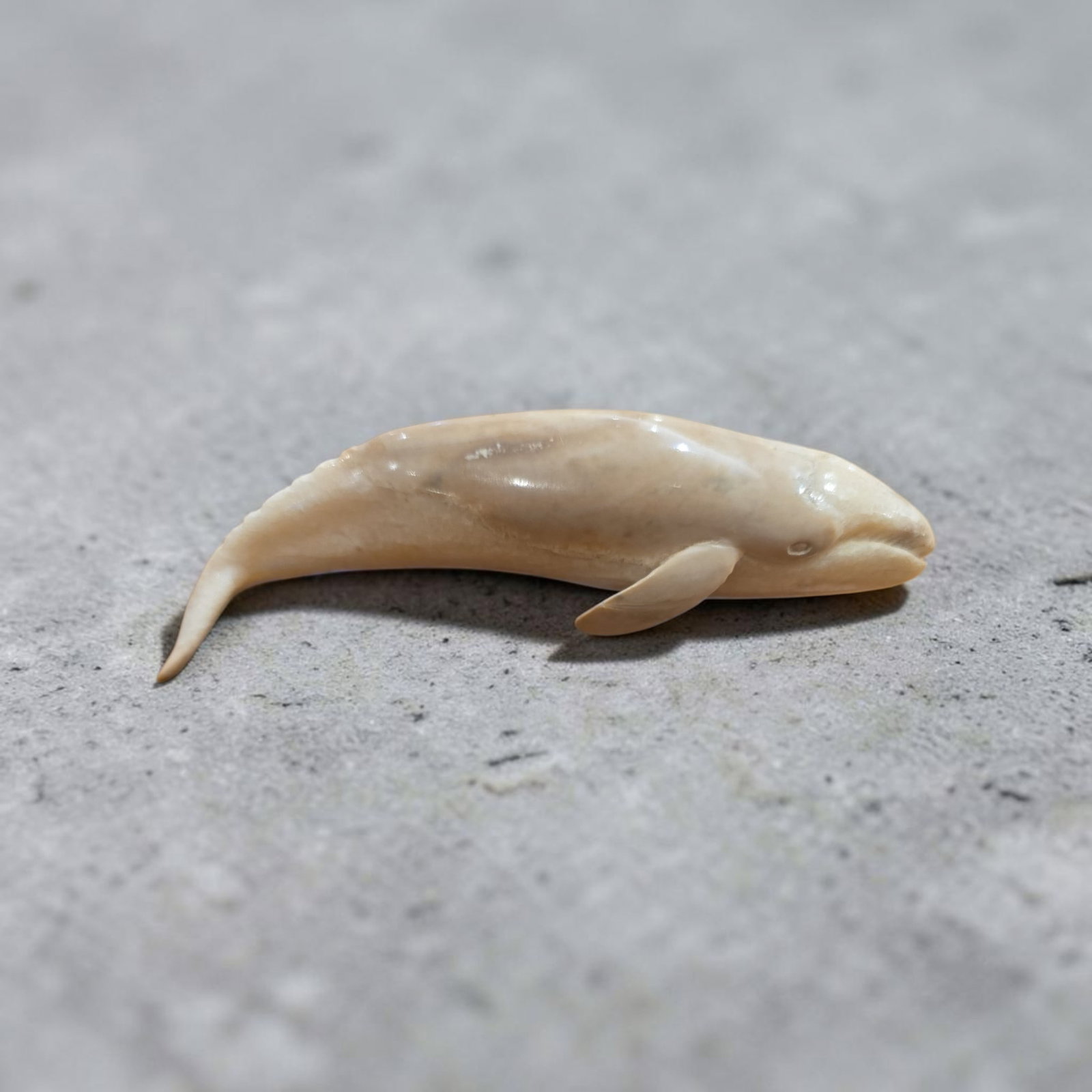 Fossilized Mammoth Ivory Whale Carving (1 of 4)