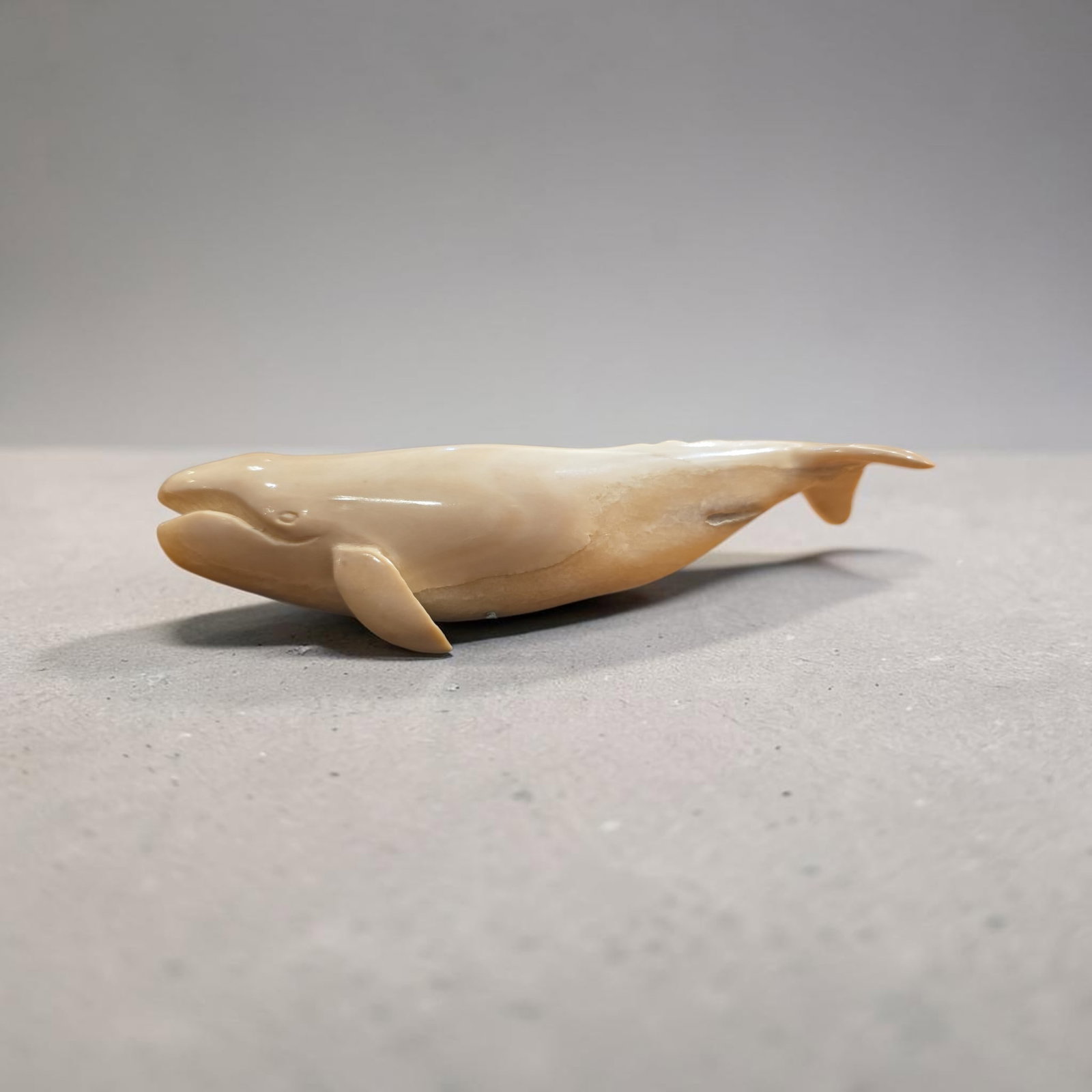 Fossilized Mammoth Ivory Whale Carving (1 of 4)