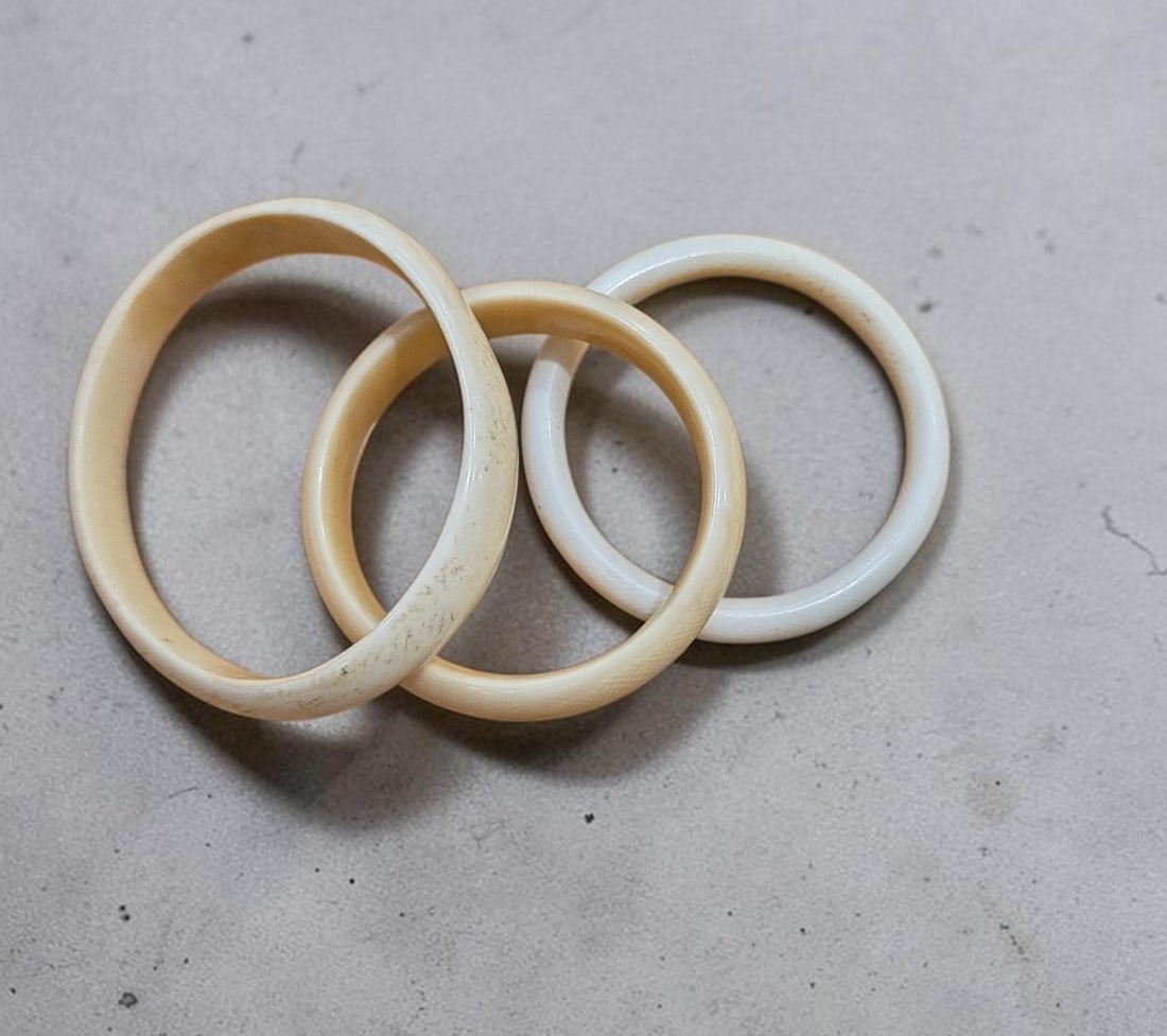 Mid-Century Hand Carved Bangle Bracelets (1 of 3)