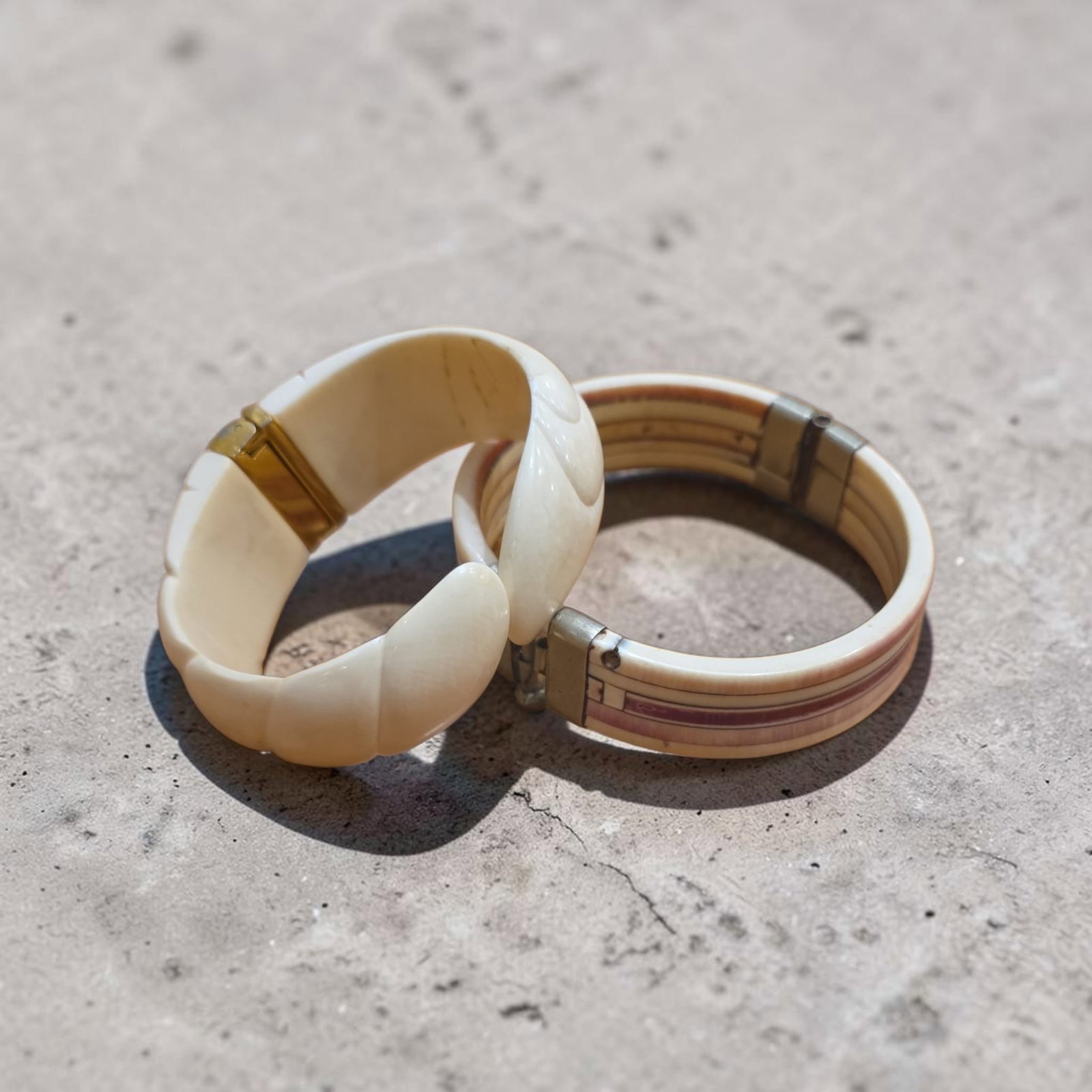 Mid-Century Hand Carved Bangle Bracelets (1 of 3)