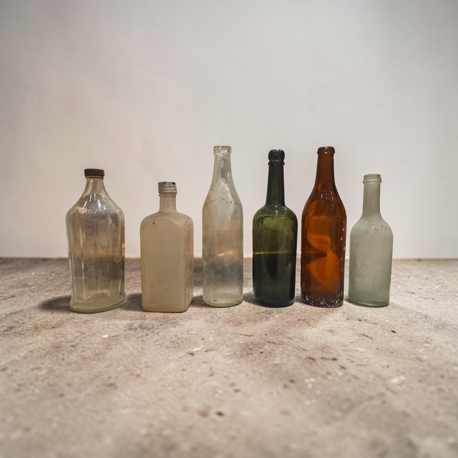 Marine Salvage Shipwreck Glass Bottle Collection (1 of 3)