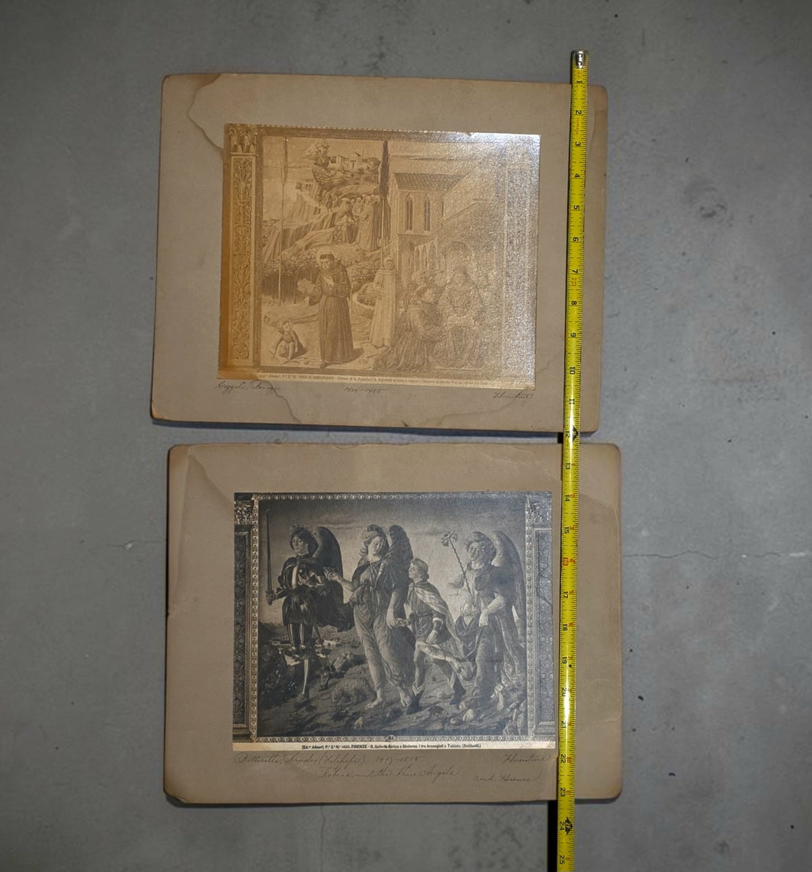 19th Century Italian Photographic Art, Francesco Botticini's Imagery: 11" x 12", 19th Century Italian Photographic Art, Francesco Botticini's Imagery and Benozzo Gozzoli Famous Frescoe, From The Cleveland School of Art Archives