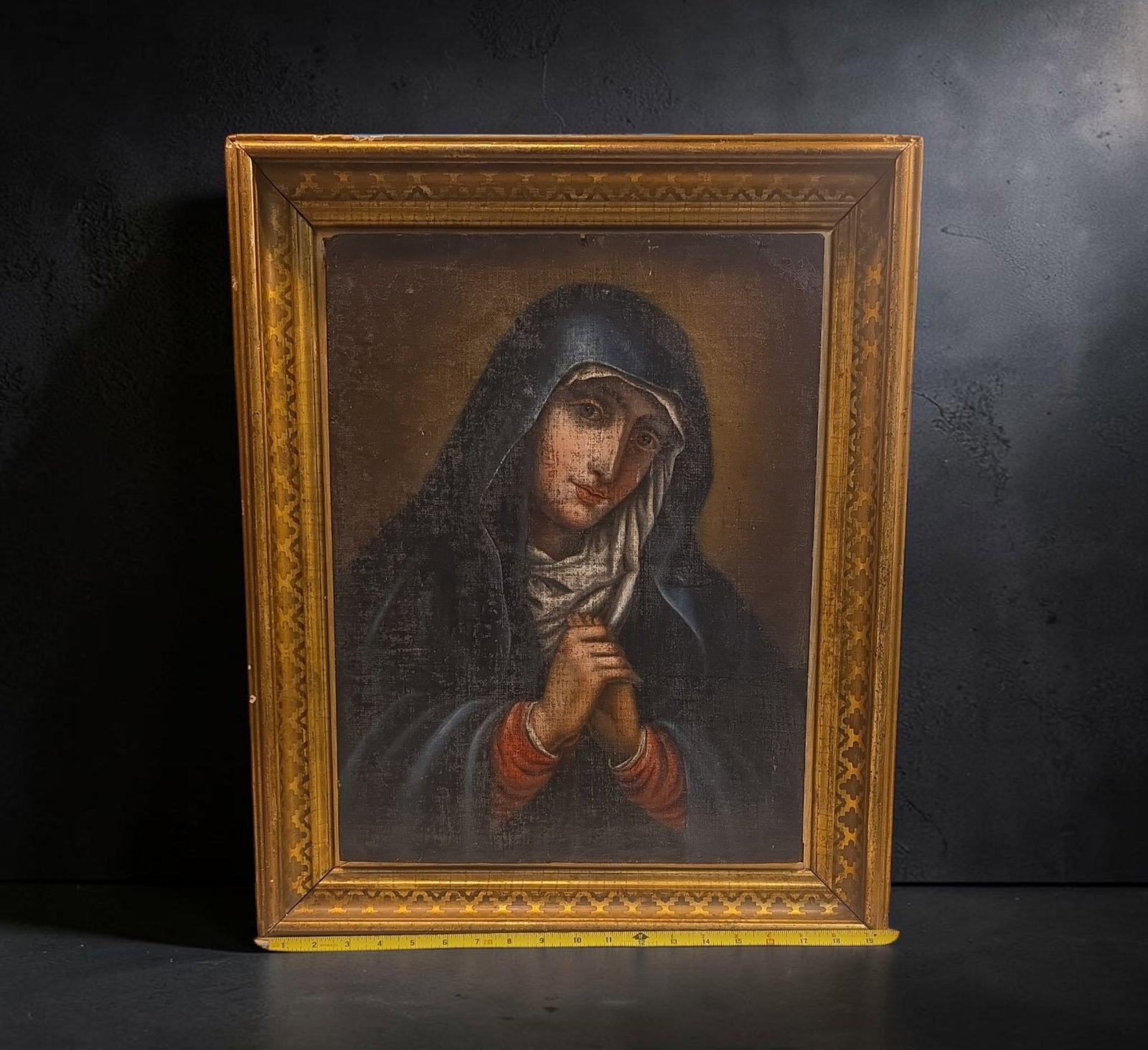 18Th Century Virgin Mary Oil On Board: 14.5" X 18.5" Oil on Board, Not Including Frame, 18Th Century Virgin Mary Oil On Board, In The Style Of Giovanni Battista Salvi Da Sassoferrato, Excellent Patina, Late 18Th- Early 19Th Century, Renais