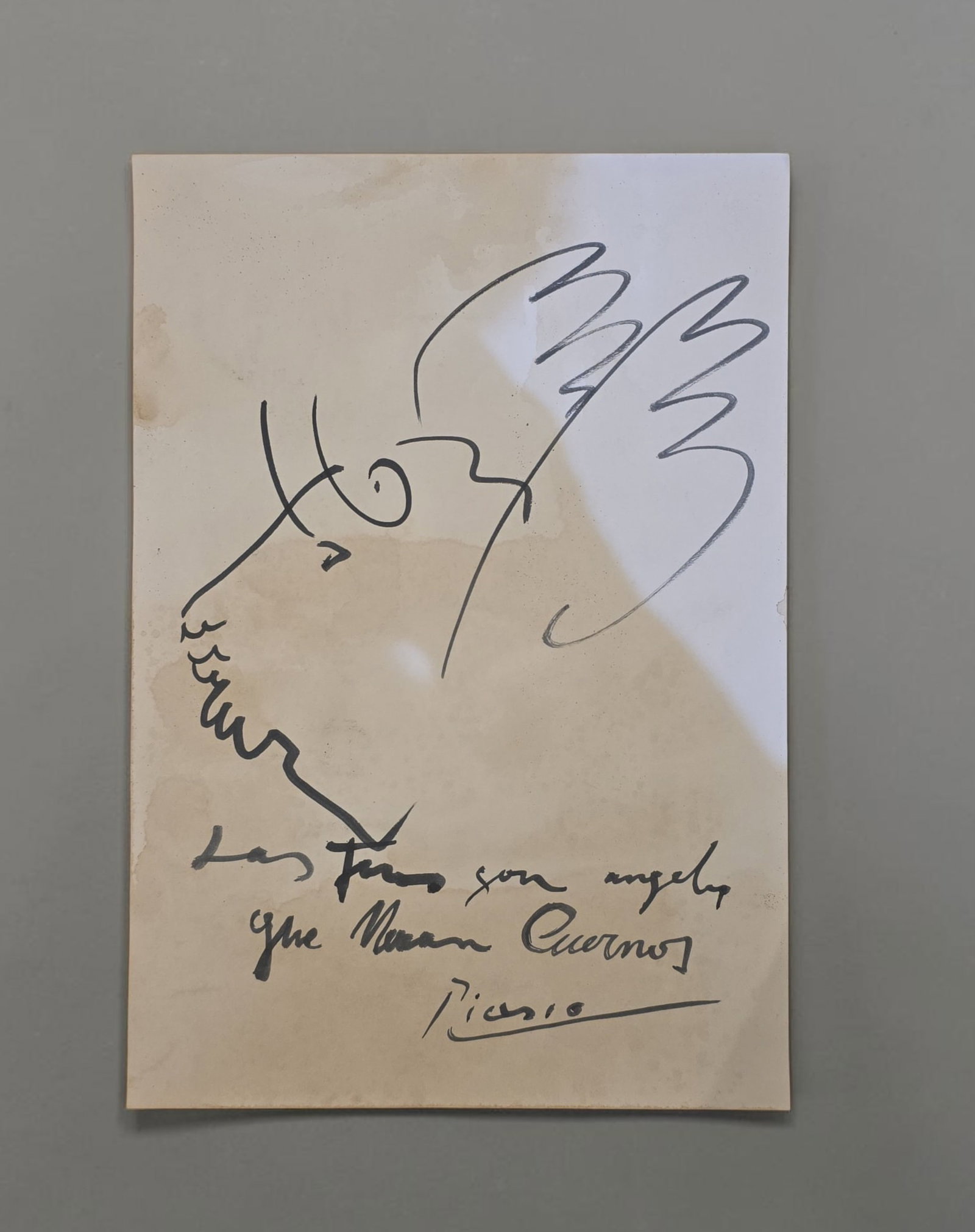 Picasso Drawing on Paper, Signed and Stamped (1 of 3)