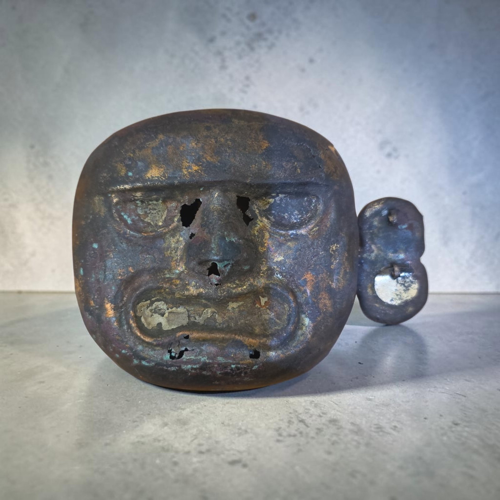 Pre-Columbian Copper Face Mask, Moche (1 of 4)
