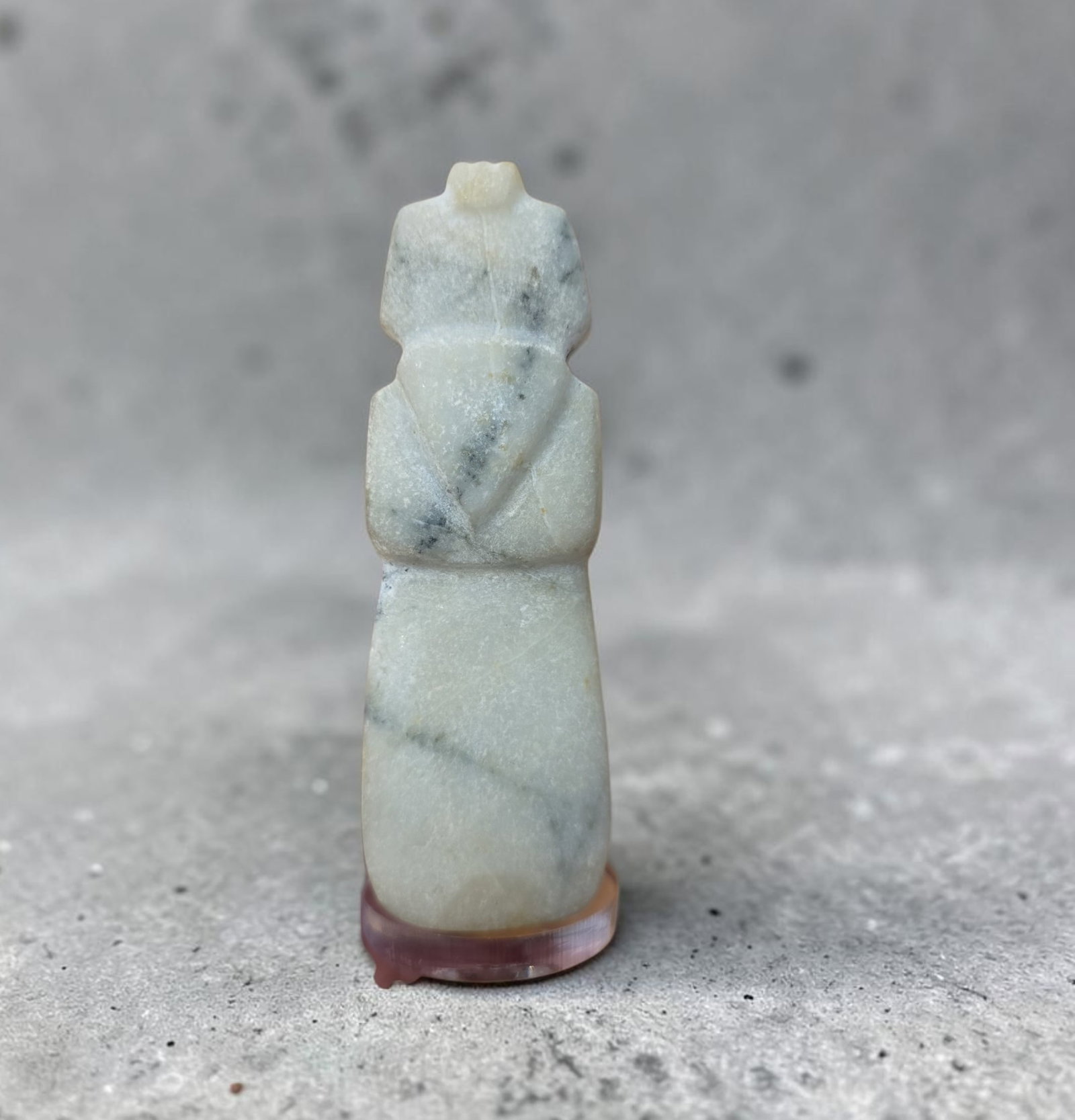 Pre-Columbian Jade Avian Axe Celt, Costa Rica: 1.5" x 4.75" Pre-Columbian Jade Avian Axe Celt, Calcification, Mineral Deposits, Translucent Jade, Nicoya Costa Rica