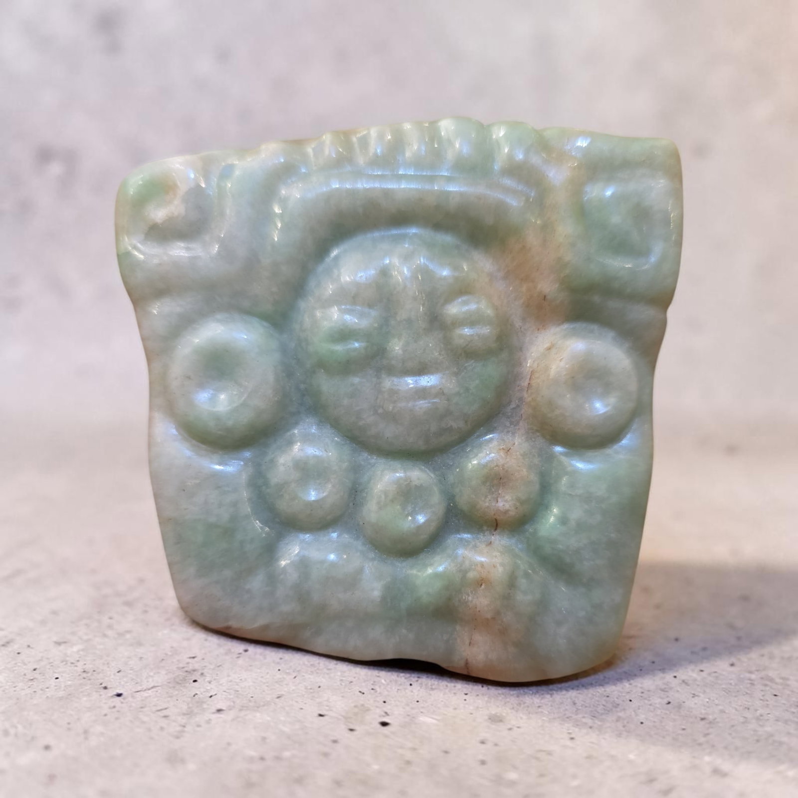 Pre-Columbian Mayan Apple Green Jade Pectoral , Published in Book (1 of 6)