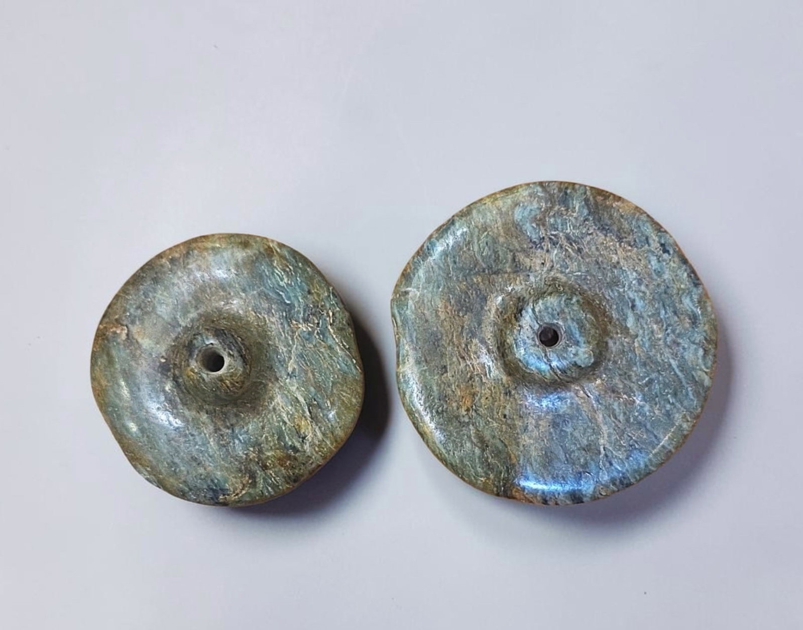 Pre-Columbian Mayan Green Jade Ear Flares (1 of 4)