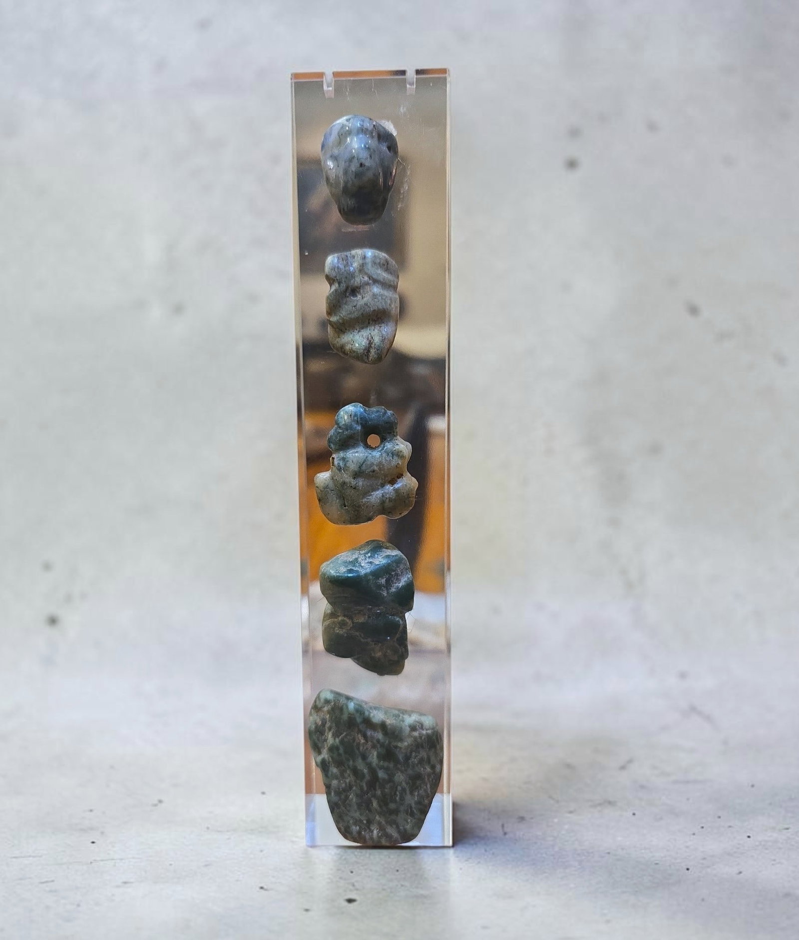 Pre-Columbian Blue Jade Carved Pendant Collection, Set of 5 (1 of 5)