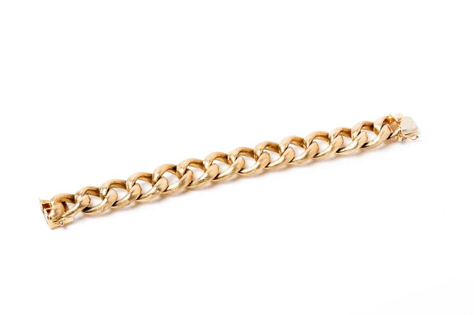 Fabulous Mid-Century 14K Heavy Gold Link Bracelet (1 of 13)