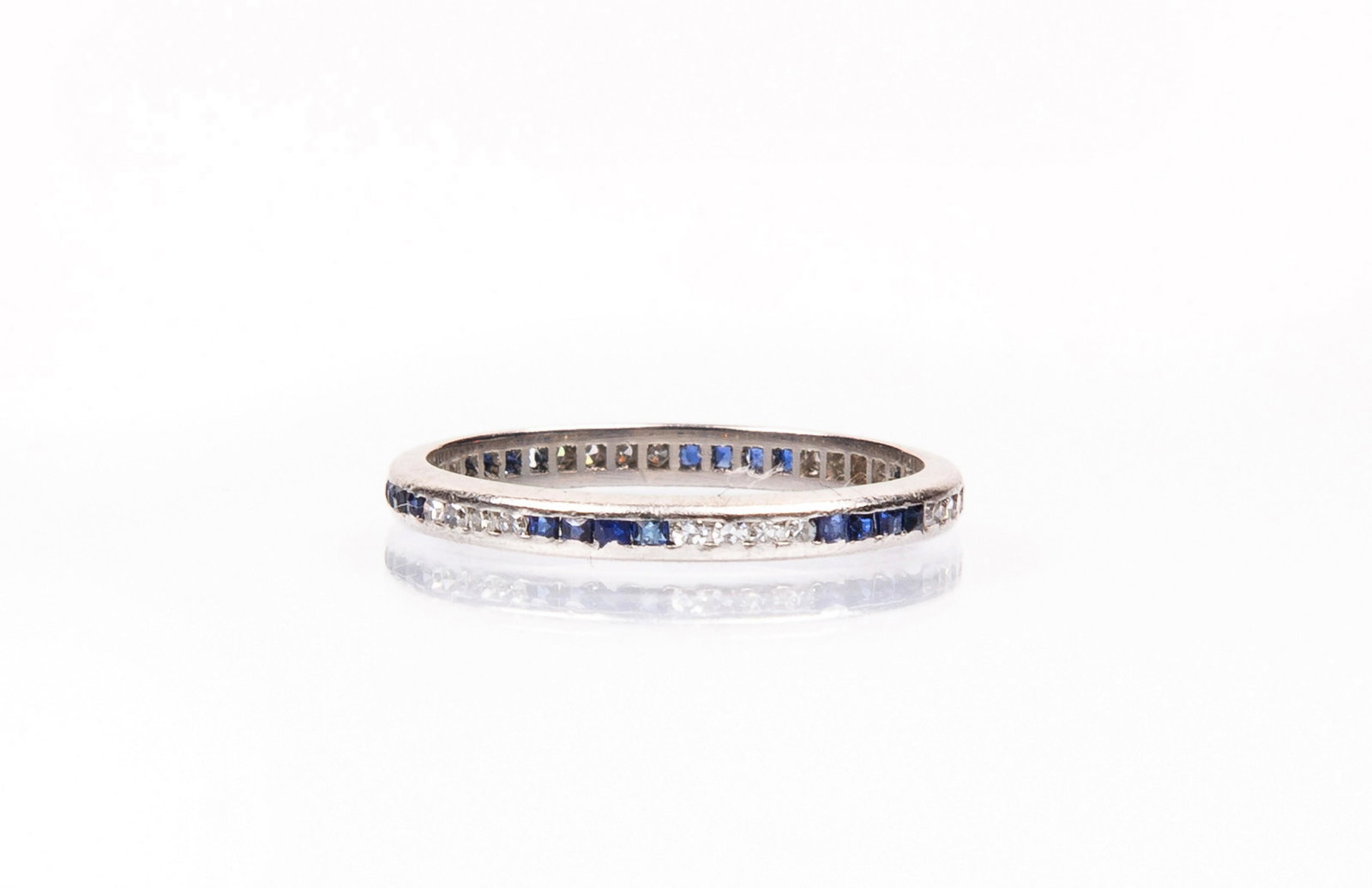 Antique Platinum and Sapphire Eternity Band (1 of 4)