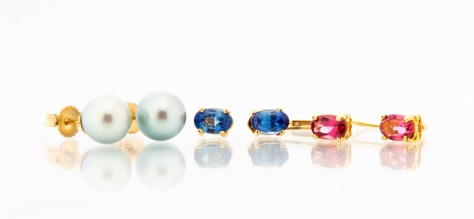 Three Pairs of 14K Earrings (1 of 7)