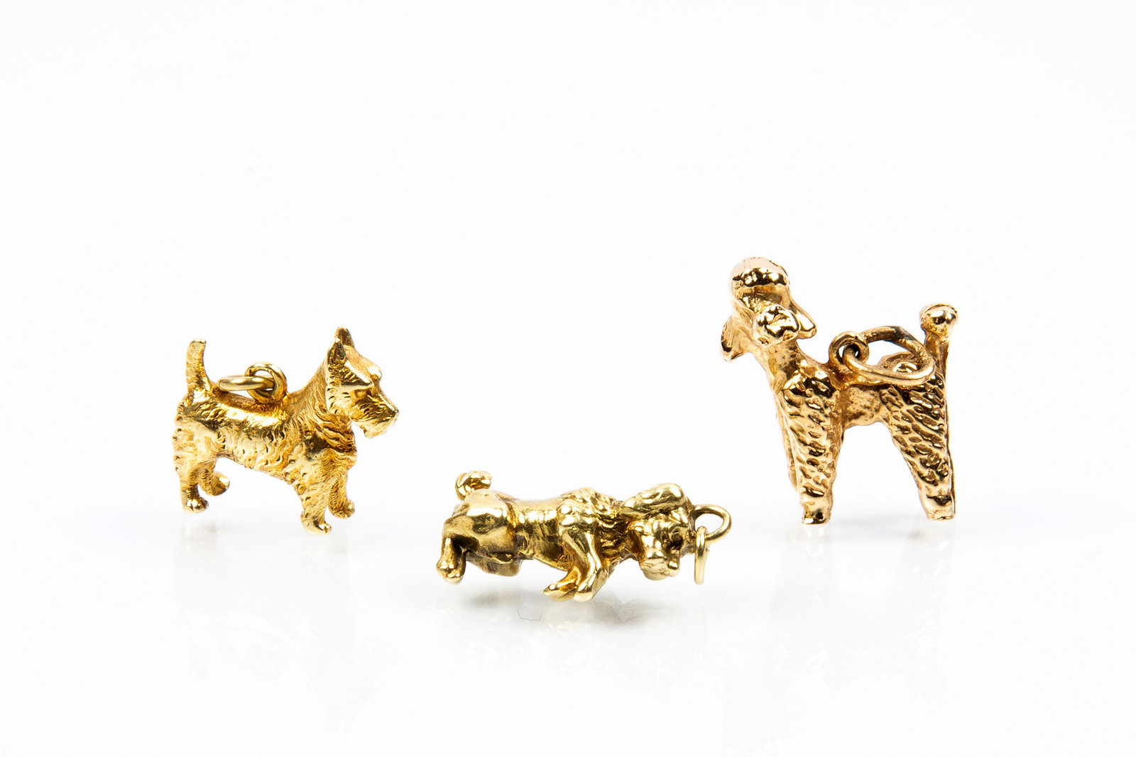 Three 14K Yellow Gold Dog Charms (1 of 2)