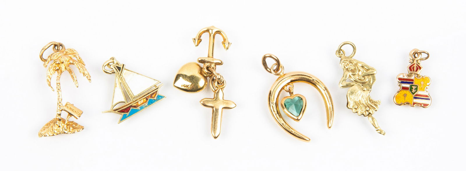 Lot of Six Yellow Gold Charms (1 of 3)