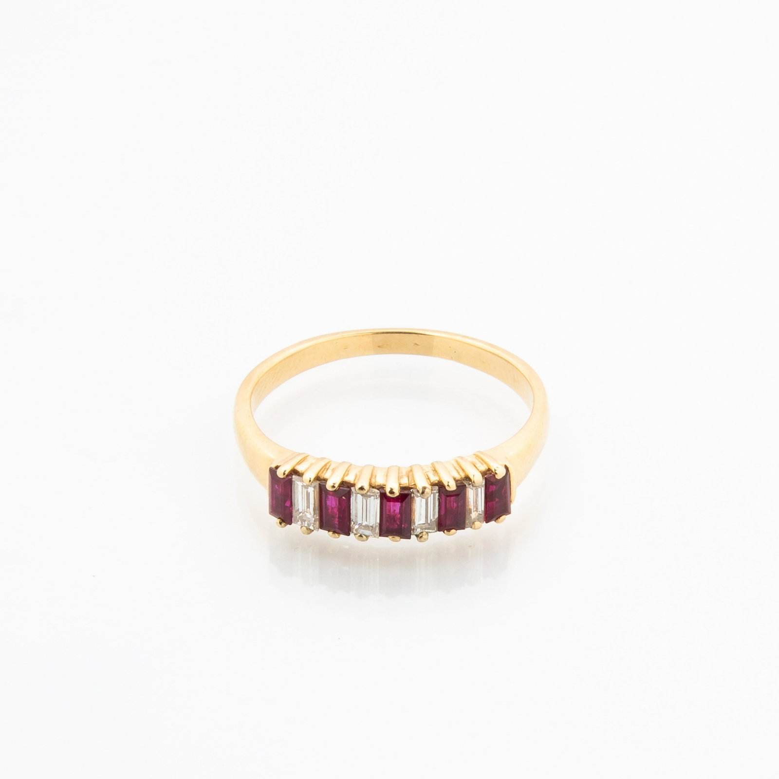 Diamond and Ruby Baguette Band in 14K (1 of 6)