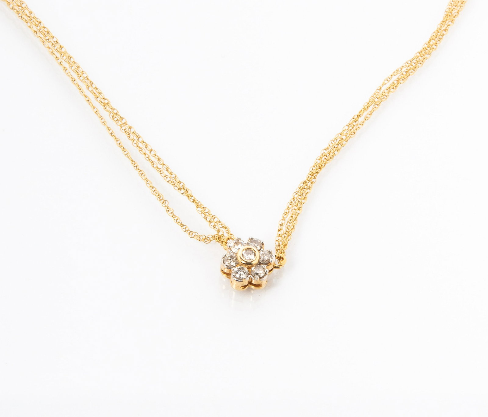 Diamond Flower Cluster Necklace in 14K (1 of 3)