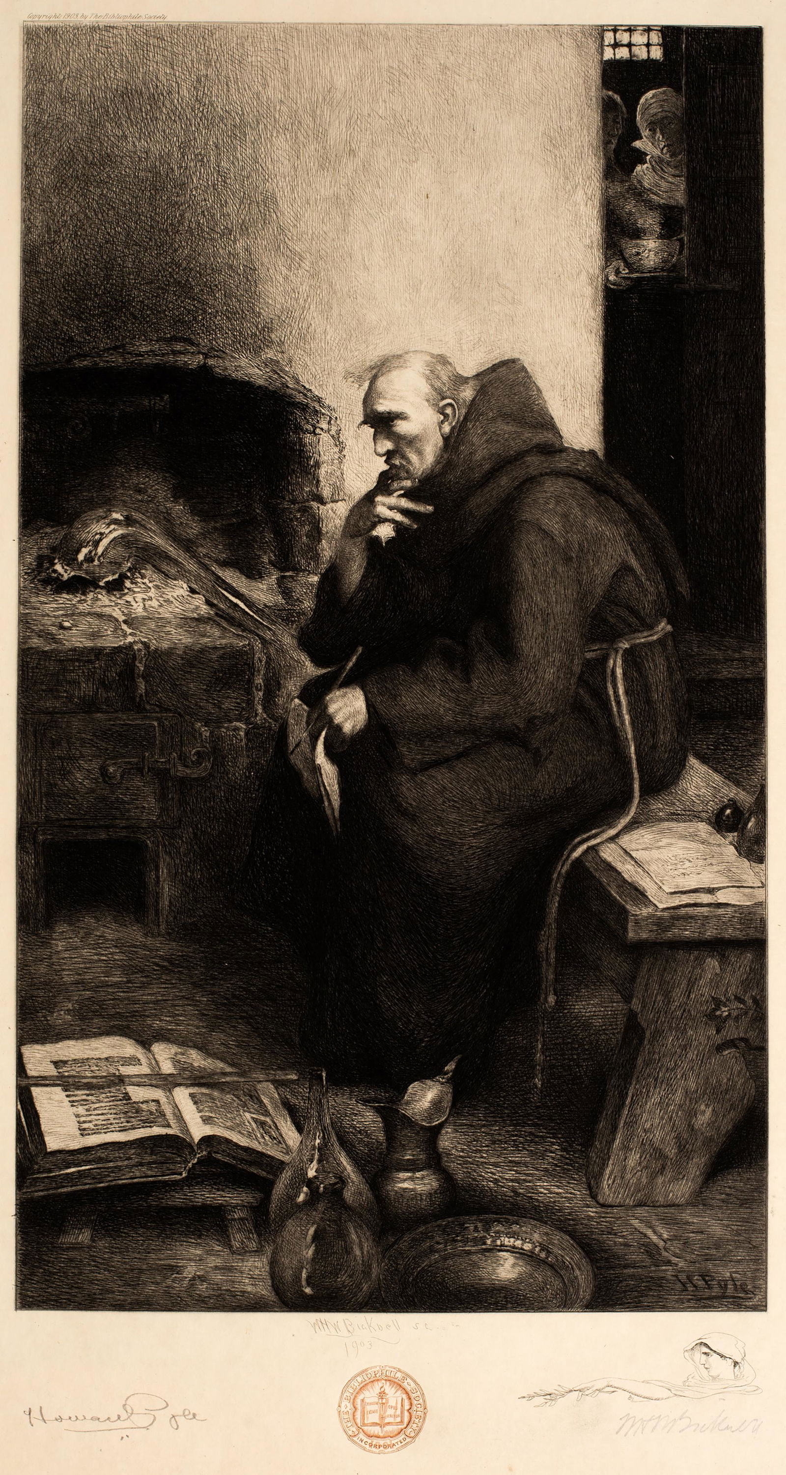 William Bicknell (1860-1947) The Portrait of Roger Bacon, Bibliophile Society, 1903 (1 of 4)