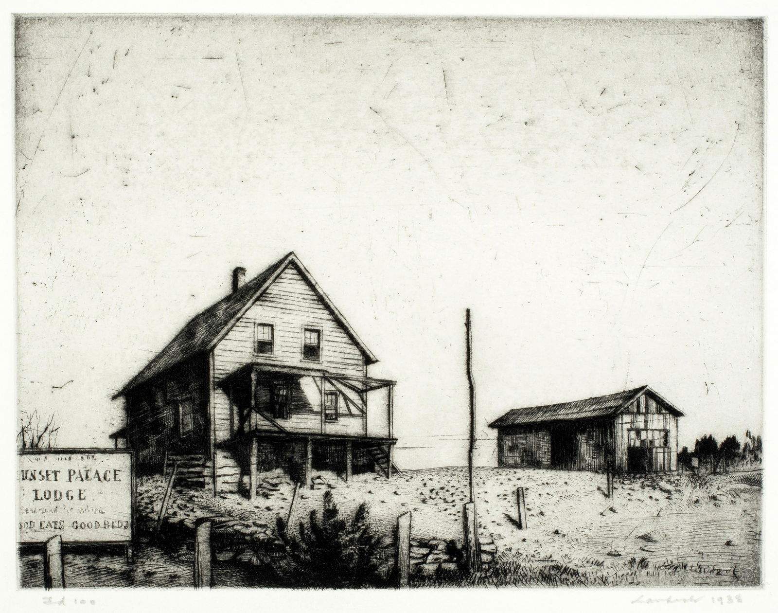 Armin Landeck (1903-1984) Sunset Palace Lodge, 1938 (1 of 2)