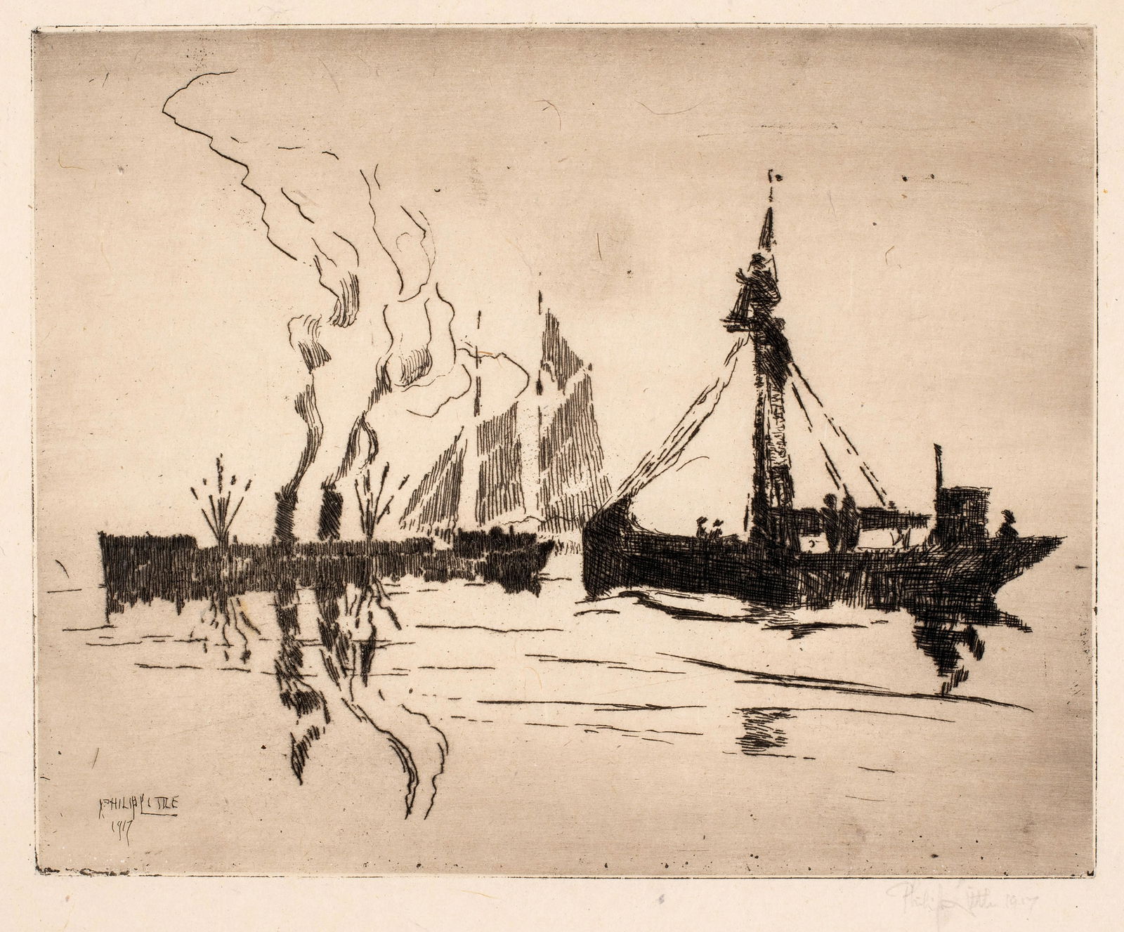 Philip Little (1857-1942) Steam Trawler and Freighter, 1917 (1 of 5)