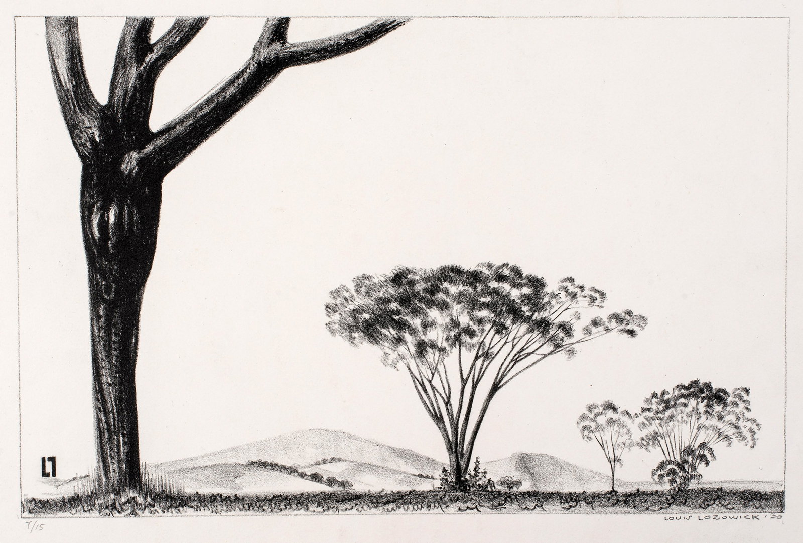 Louis Lozowick (1892 - 1973) Trees and Mountains, 1930 (1 of 3)