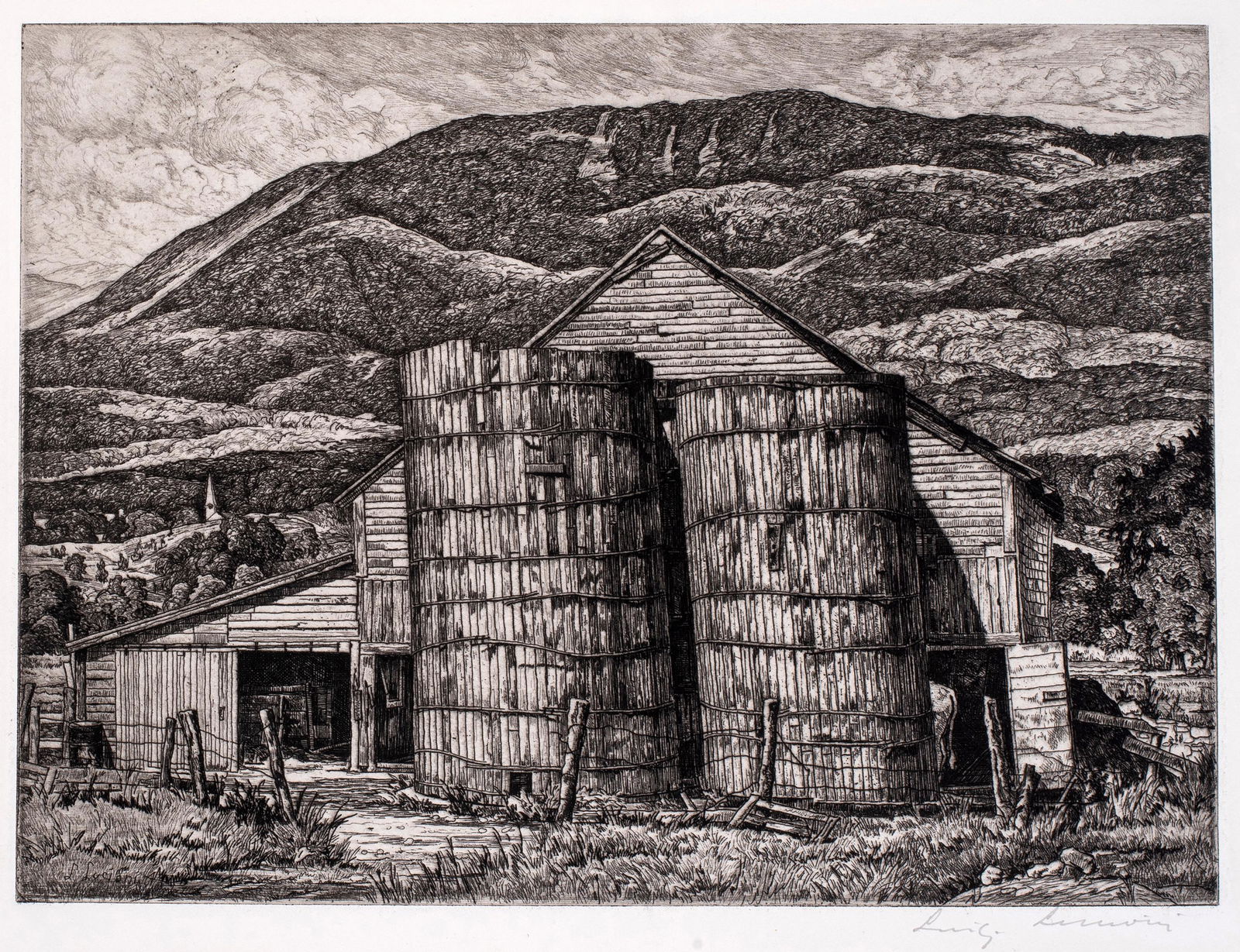 Luigi Lucioni (1900-1988) Barn (1 of 3)