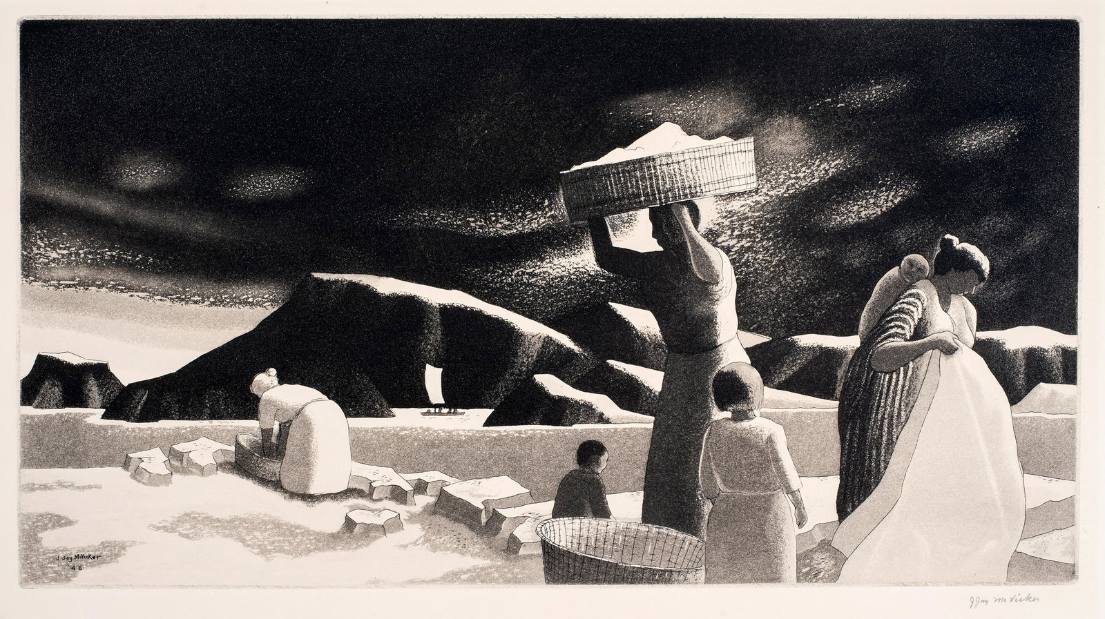 J.Jay McVicker (1911-2004) Tropical Wash Day, 1946 (1 of 6)