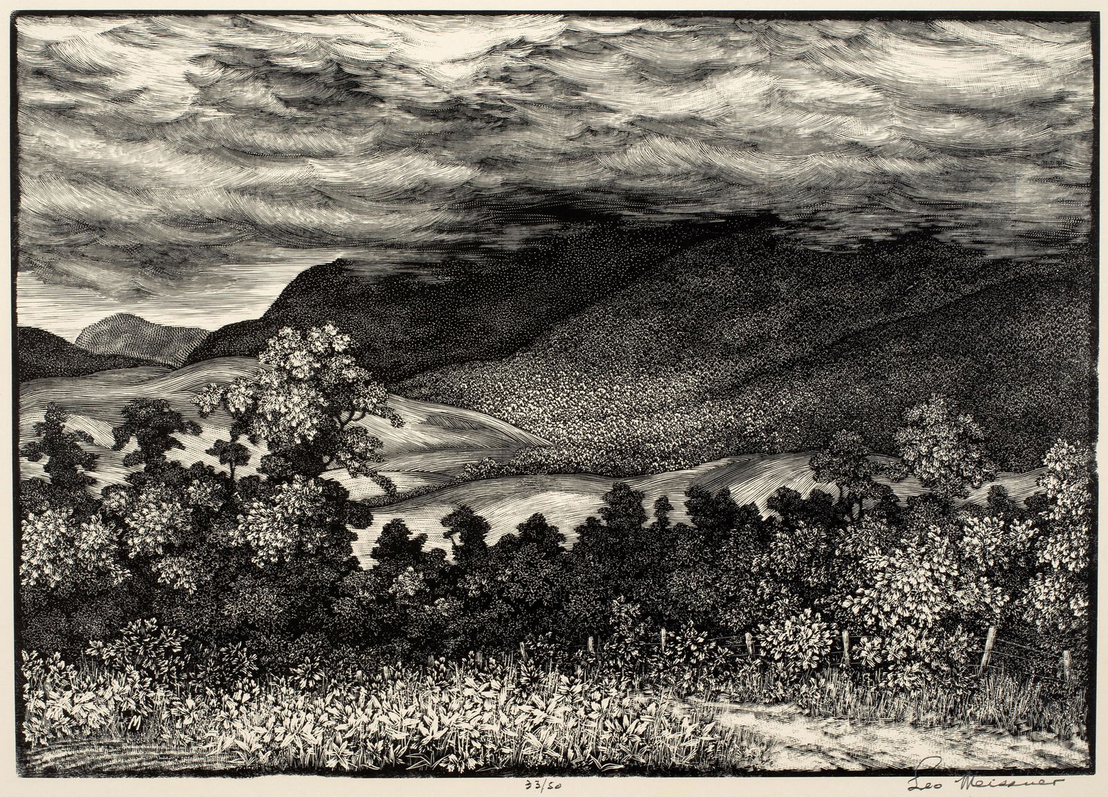 Leo Meissner (1895-1977) From Mountain Tops the Dusky Clouds Ascending, 1938 (1 of 3)