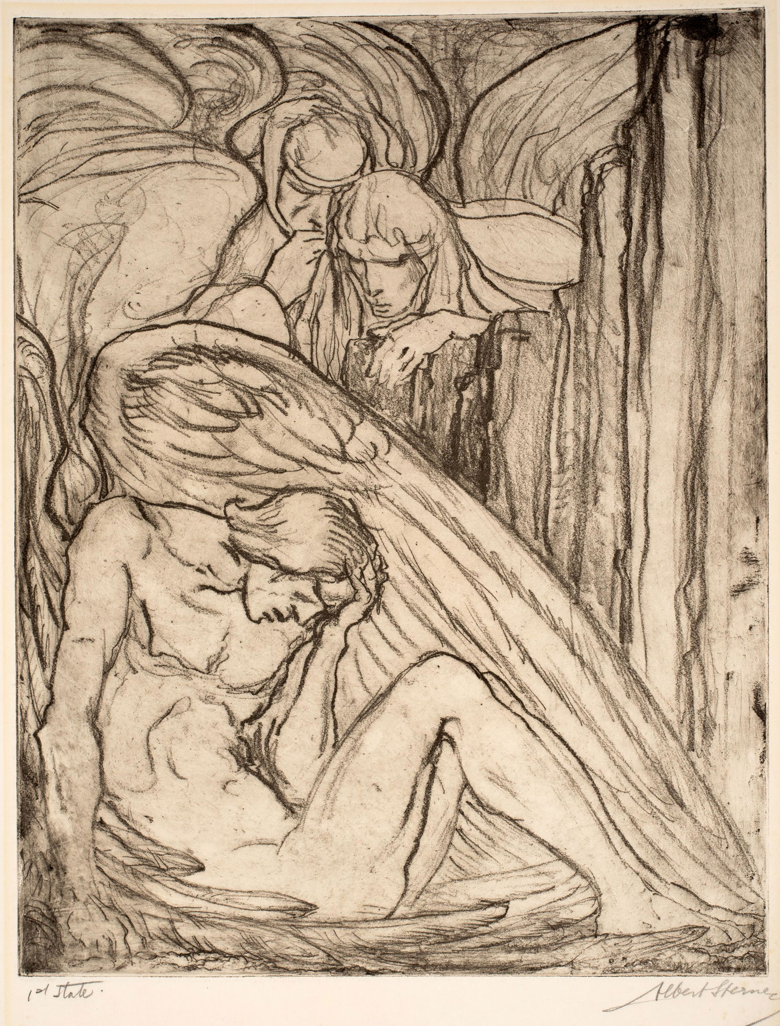 Albert E. Sterner (1863-1946) Lost Angel (1 of 3)