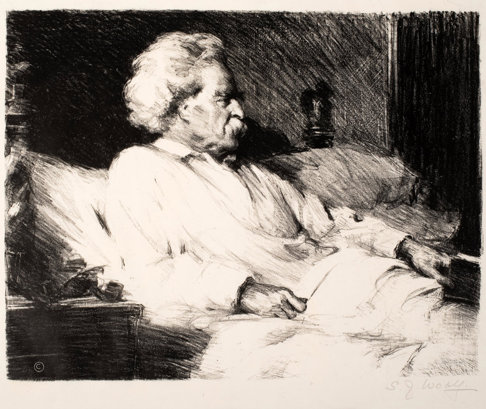 Samuel Johnson Woolf (1880-1948) Mark Twain, 1906 (1 of 6)