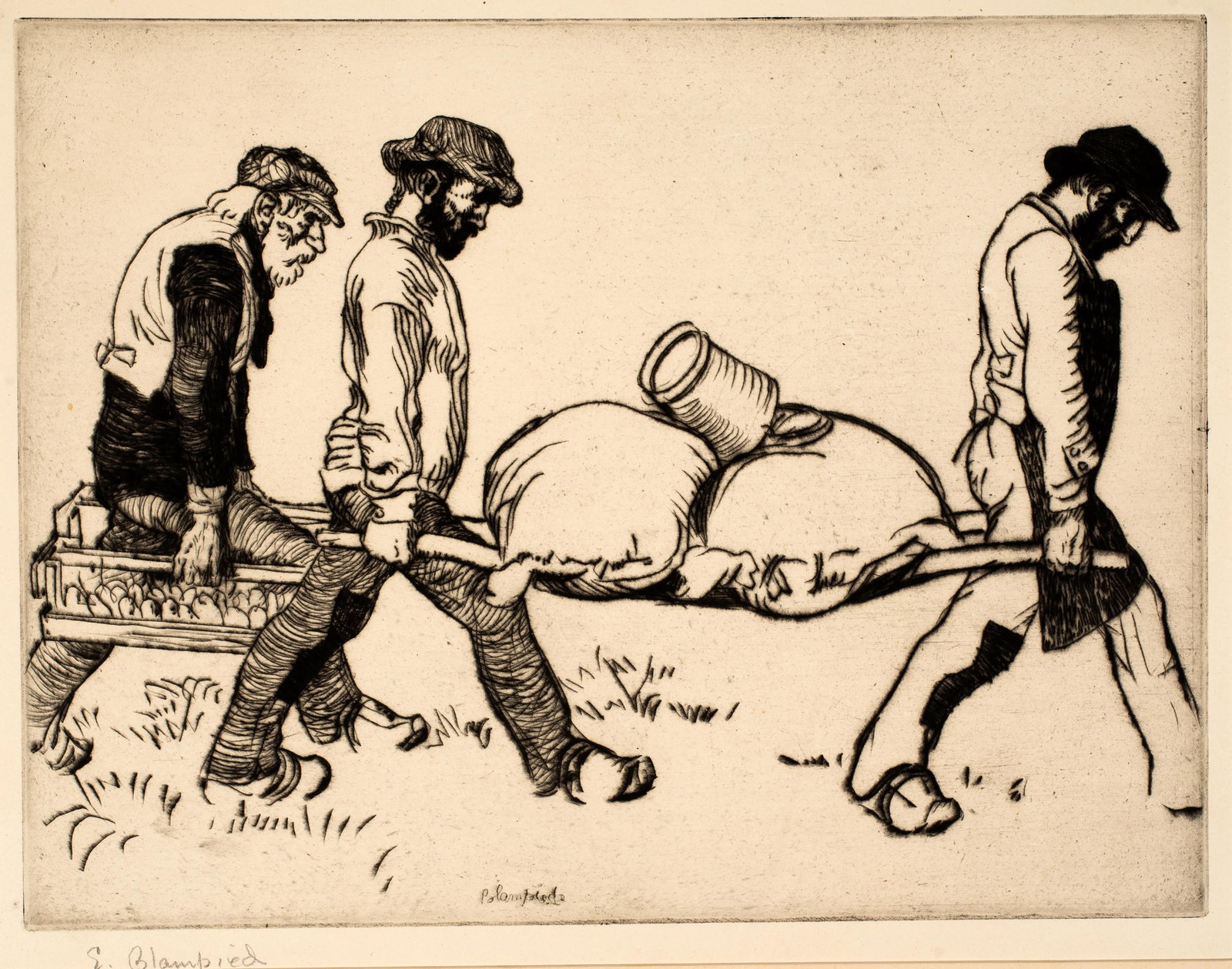 Edmund Blampied (1886-1966) Potato Planters, 1920 (1 of 4)